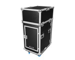 Odyssey FZTC1316WDLX 13U Top Slanted 16U Bottom Vertical Pro Combo Rack with Side Table and Casters - Tall Cover by Odyssey
