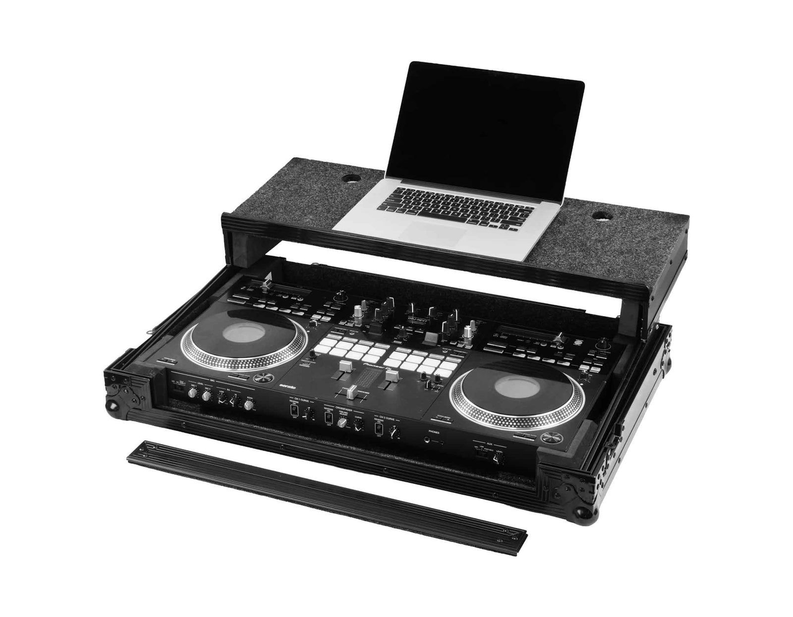 Odyssey RCGS-DDJREV7WBL Road Case with Wheels and Glide Style Laptop Platform for DDJ-REV7 - Black by Odyssey