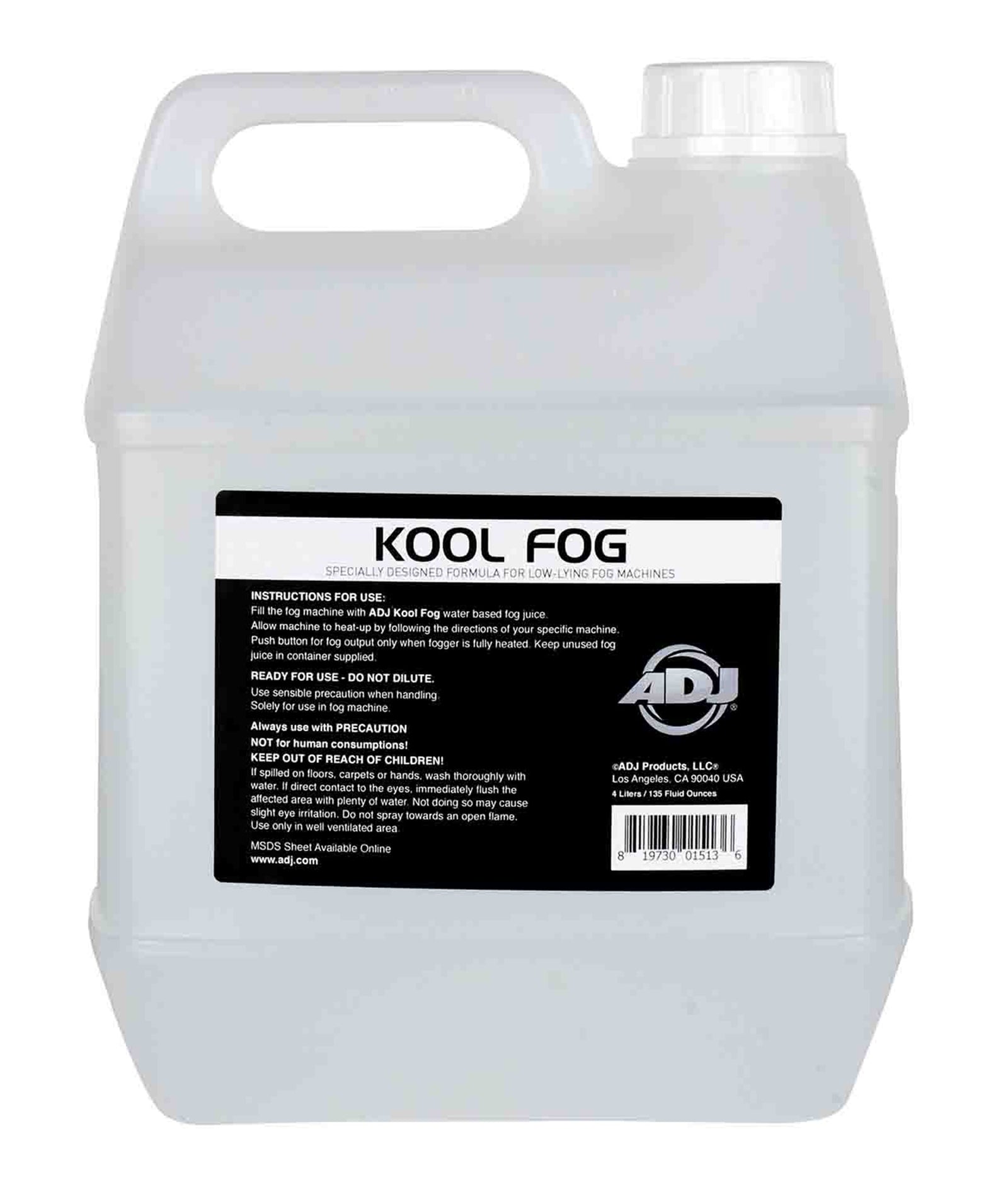 B-Stock: ADJ KOOL FOG, Low Lying Fog Fluid - 4 Litre by ADJ