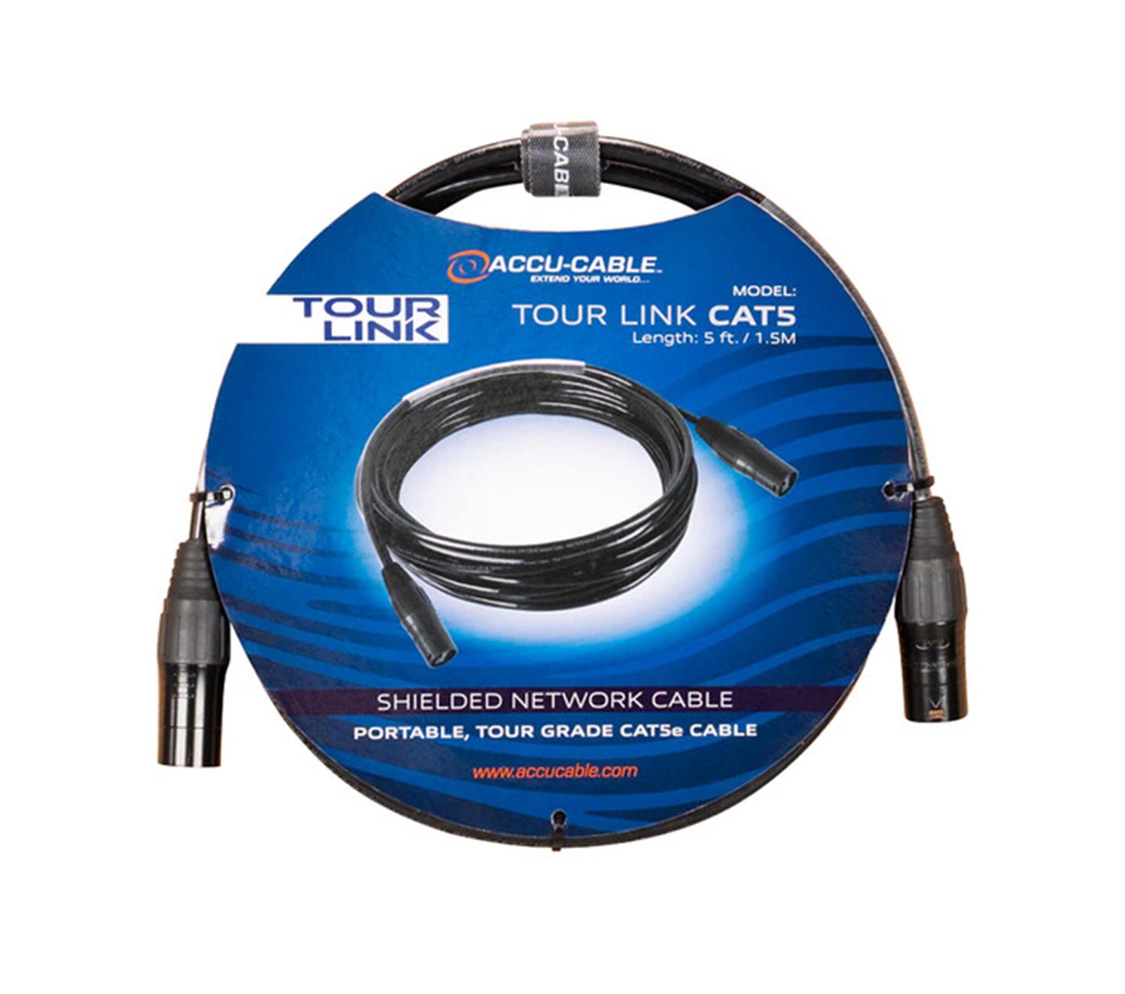 Accu-Cable TOUR LINK CAT5, Cat5e Shielded Network Cable - 5 ft by Accu Cable
