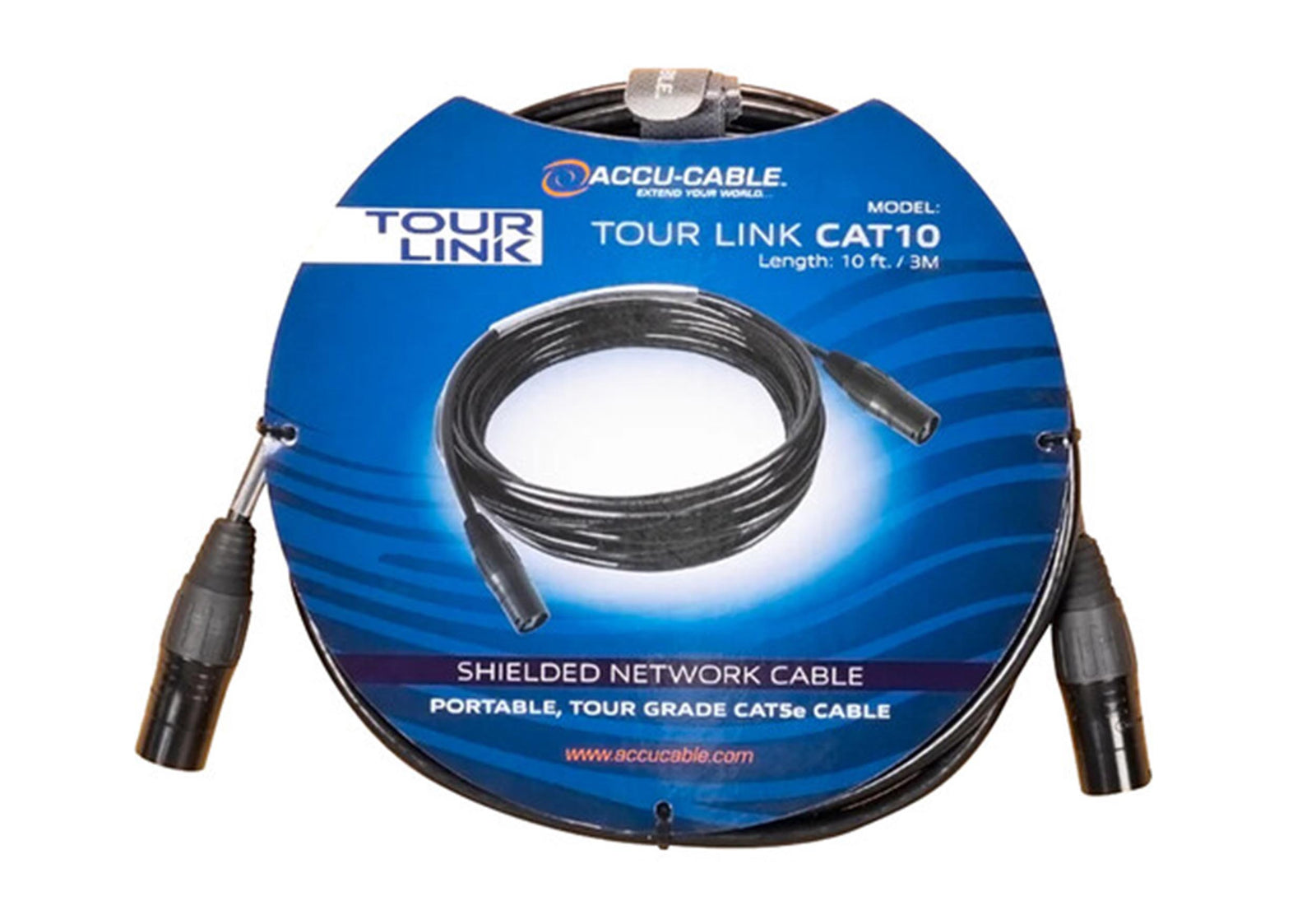 Accu-Cable TOUR LINK CAT10, Cat5E Shielded Network Cable - 10ft by Accu Cable