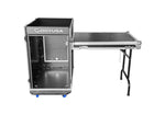Odyssey FZTCFOH16WDLX 16U Vertical Pro Combo Rack with Side Table and Casters