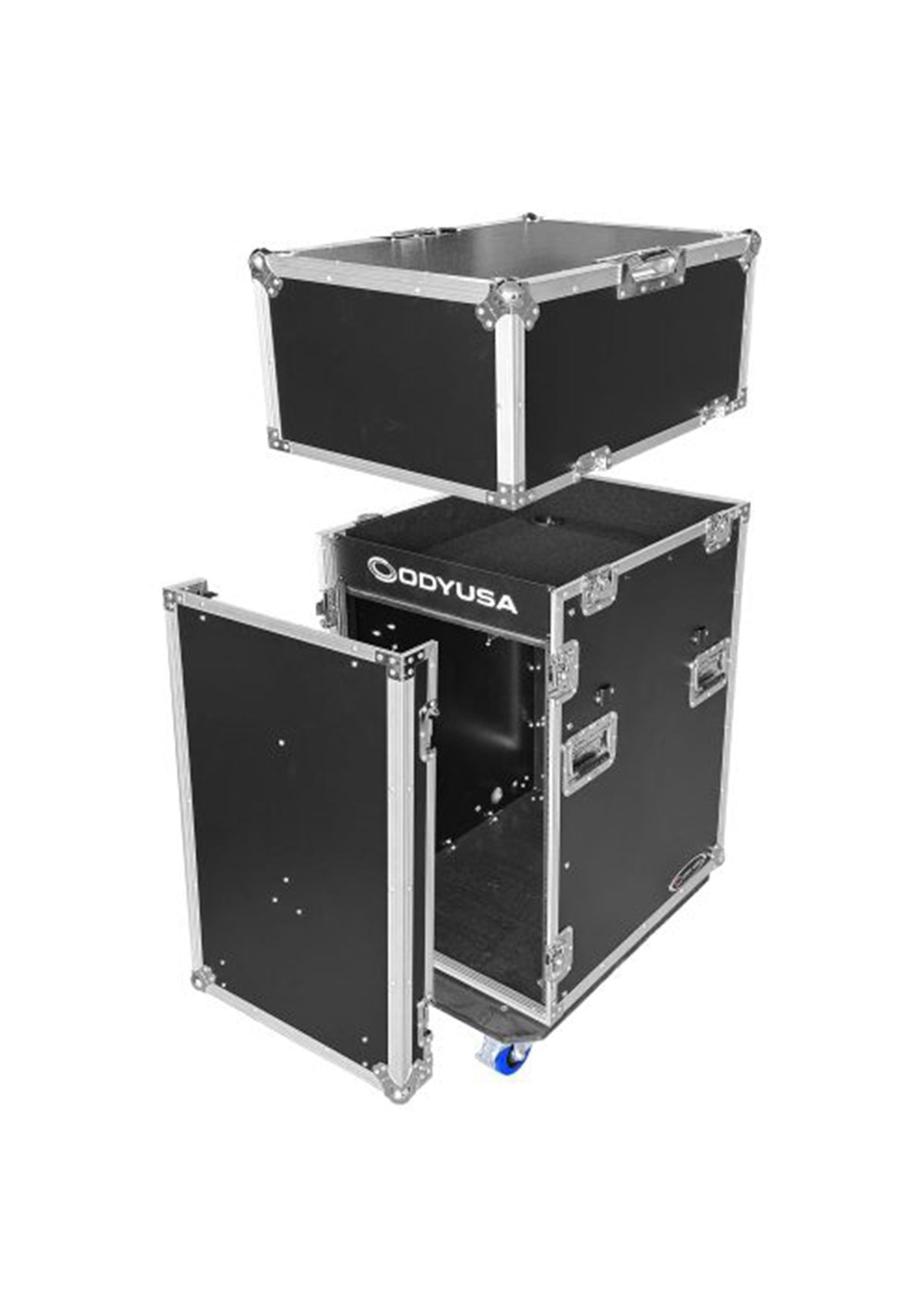Odyssey FZTCFOH16WDLX 16U Vertical Pro Combo Rack with Side Table and Casters