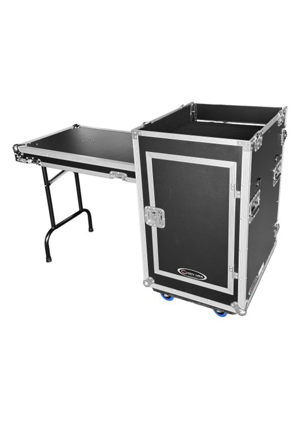 Odyssey FZTCFOH16WDLX 16U Vertical Pro Combo Rack with Side Table and Casters