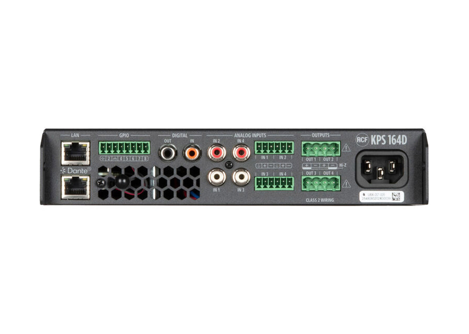 RCF KPS 164D Compact 4-Channel Class-D Power Amplifier with DSP and Dante - 4 x 160 W by RCF