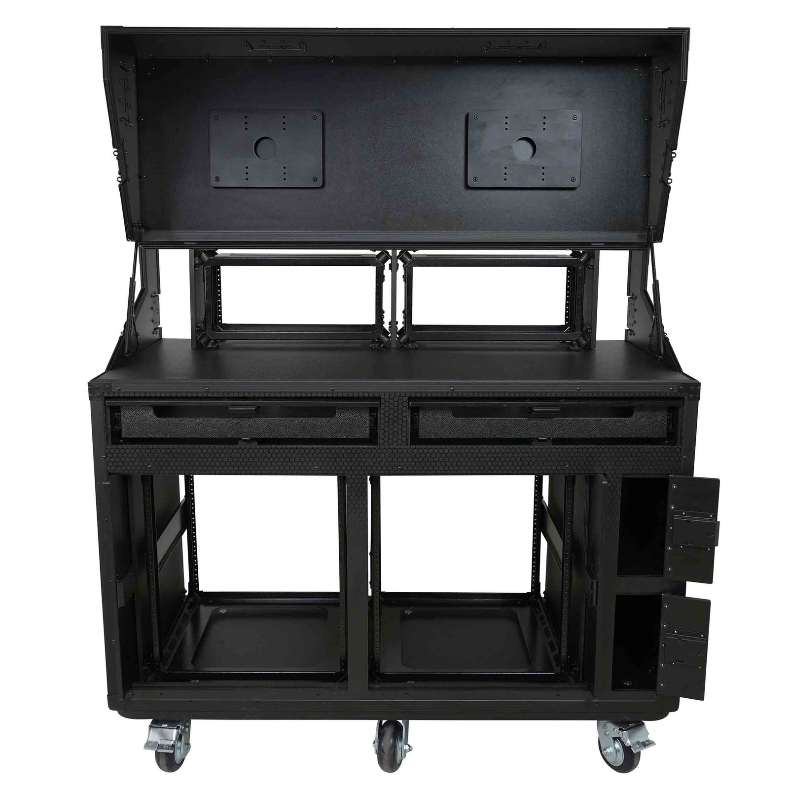 ProX XS-SLAM2X12U4U PRADO Mobile AV Workstation Case with Slam Doors and 2x 12U, 2x 4U Racks by ProX Cases