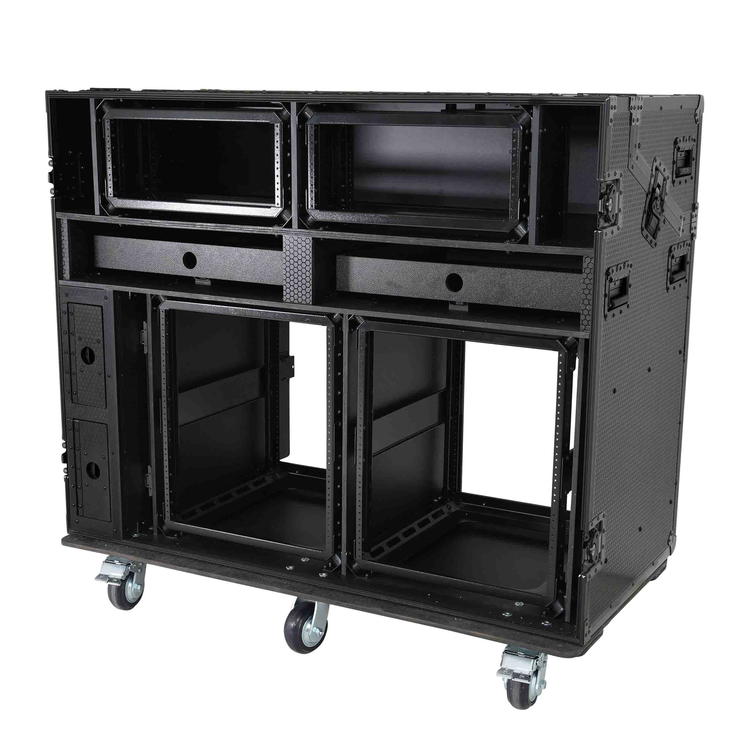 ProX XS-SLAM2X12U4U PRADO Mobile AV Workstation Case with Slam Doors and 2x 12U, 2x 4U Racks by ProX Cases