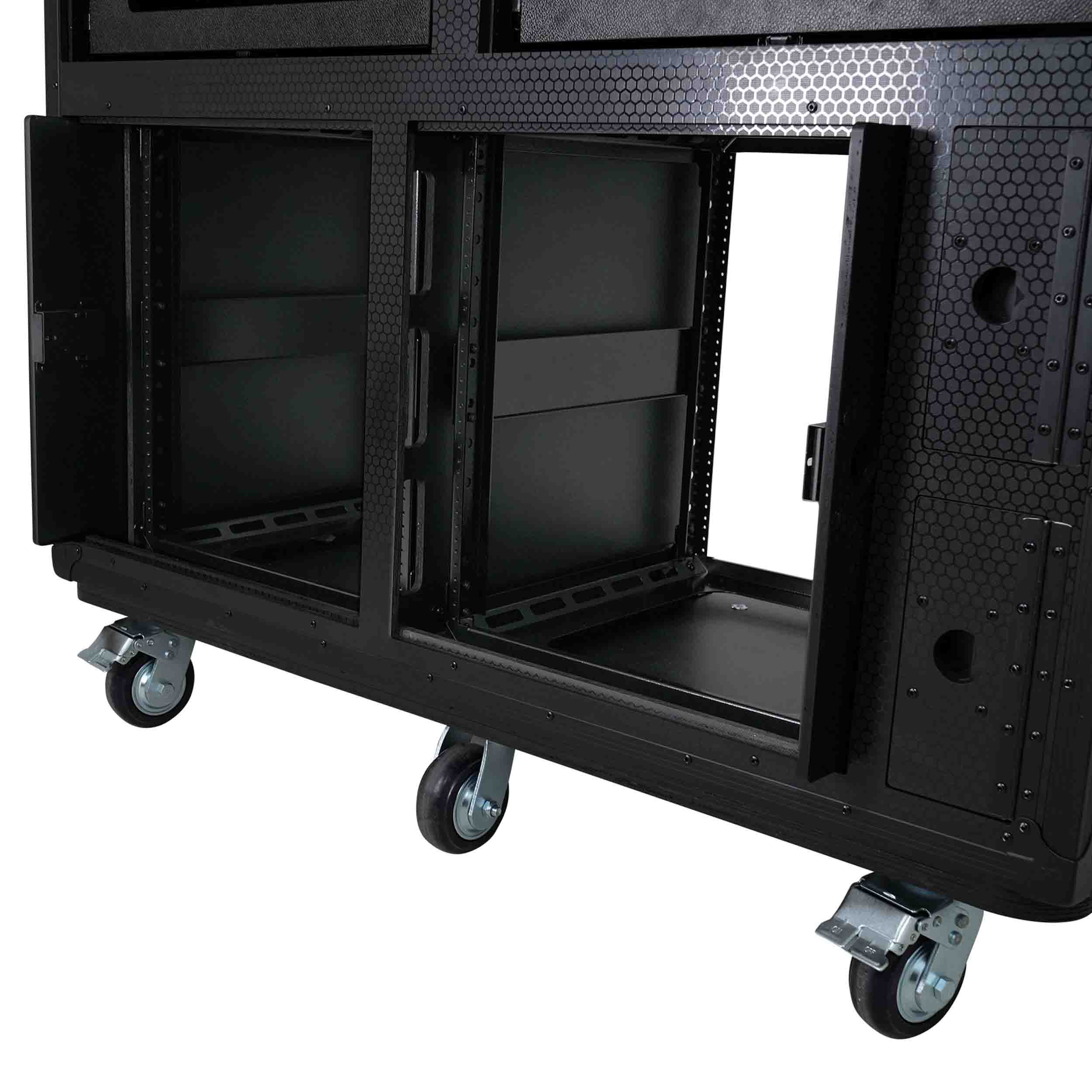 ProX XS-SLAM2X12U4U PRADO Mobile AV Workstation Case with Slam Doors and 2x 12U, 2x 4U Racks by ProX Cases