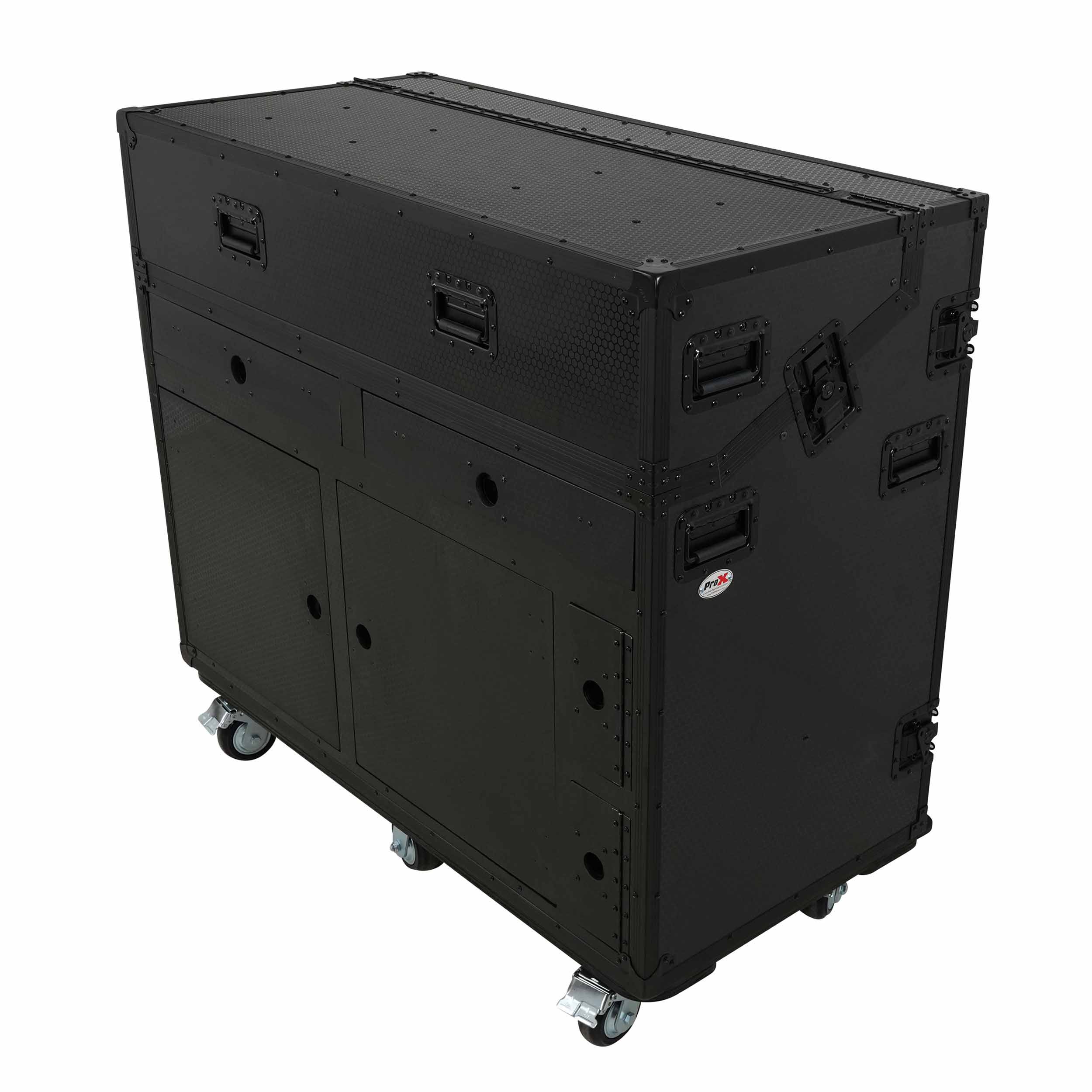 ProX XS-SLAM2X12U4U PRADO Mobile AV Workstation Case with Slam Doors and 2x 12U, 2x 4U Racks by ProX Cases