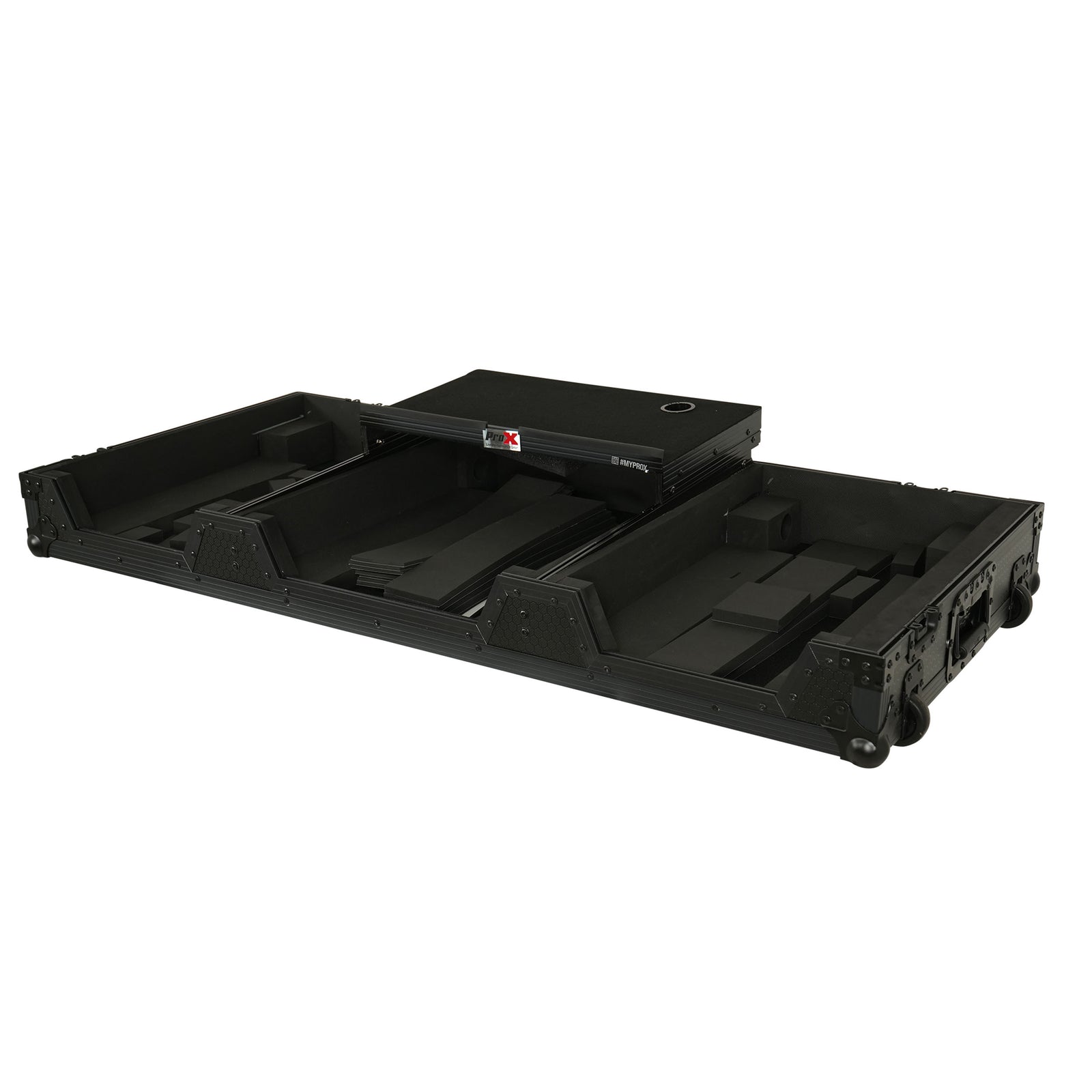 ProX XS-CDM3KV10A9 WLTBL DJ Flight Case for 2x CDJ-3000X and DJM-V10/A9 with Laptop Shelf & Wheels by ProX Cases