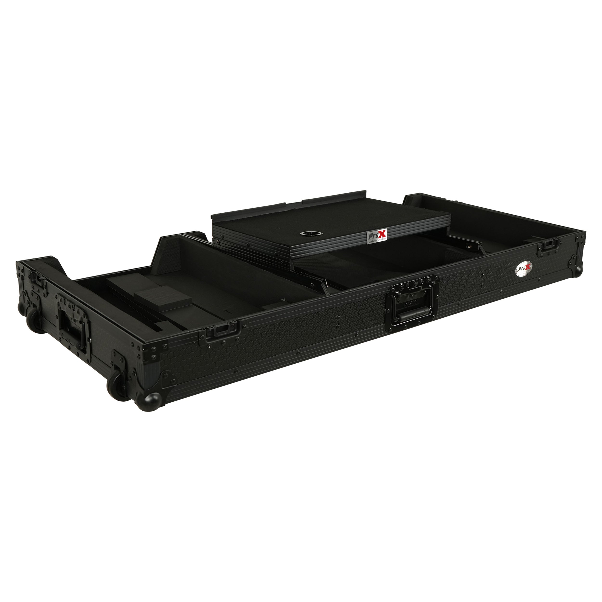ProX XS-CDM3KV10A9 WLTBL DJ Flight Case for 2x CDJ-3000X and DJM-V10/A9 with Laptop Shelf & Wheels by ProX Cases