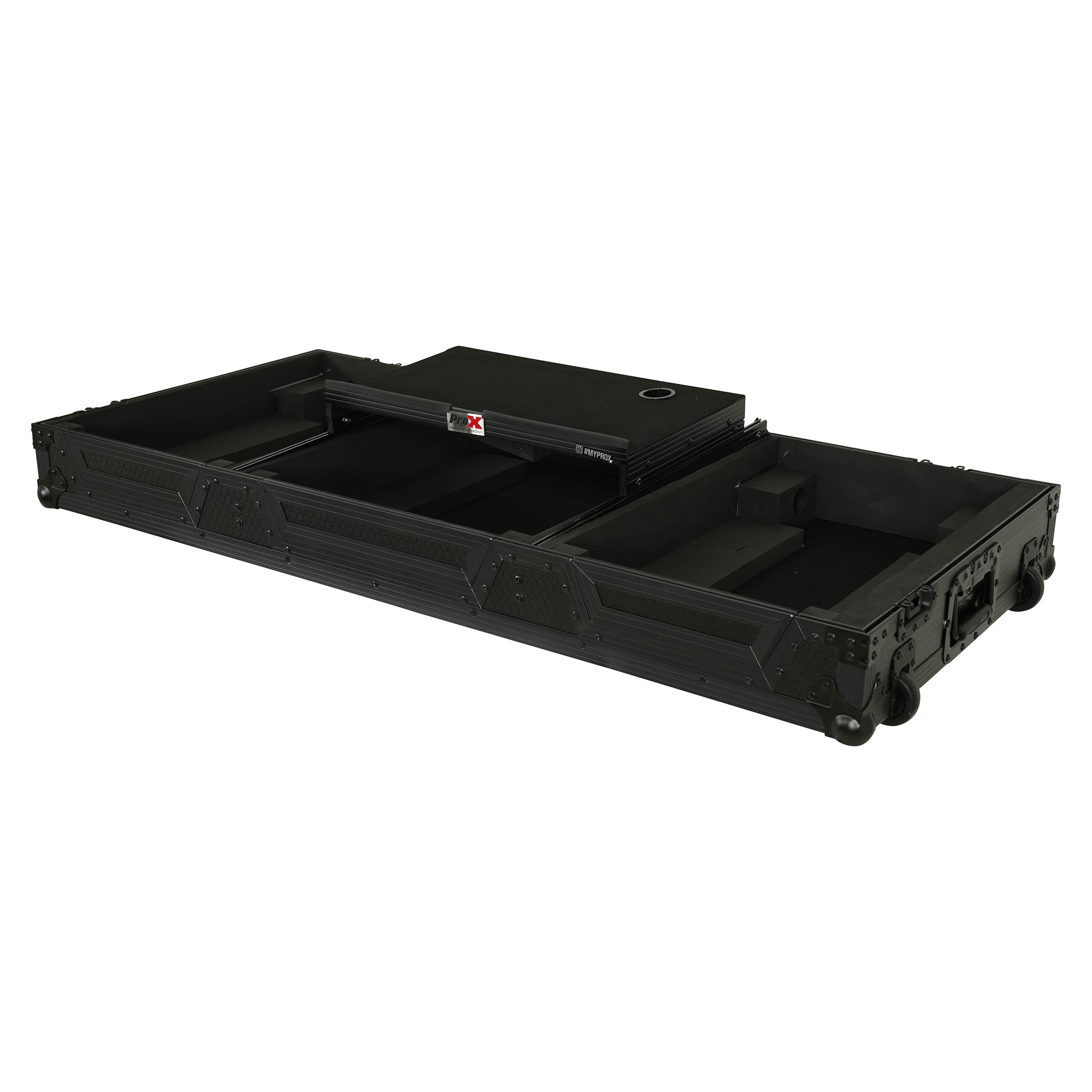 ProX XS-CDM3KV10A9 WLTBL DJ Flight Case for 2x CDJ-3000X and DJM-V10/A9 with Laptop Shelf & Wheels by ProX Cases