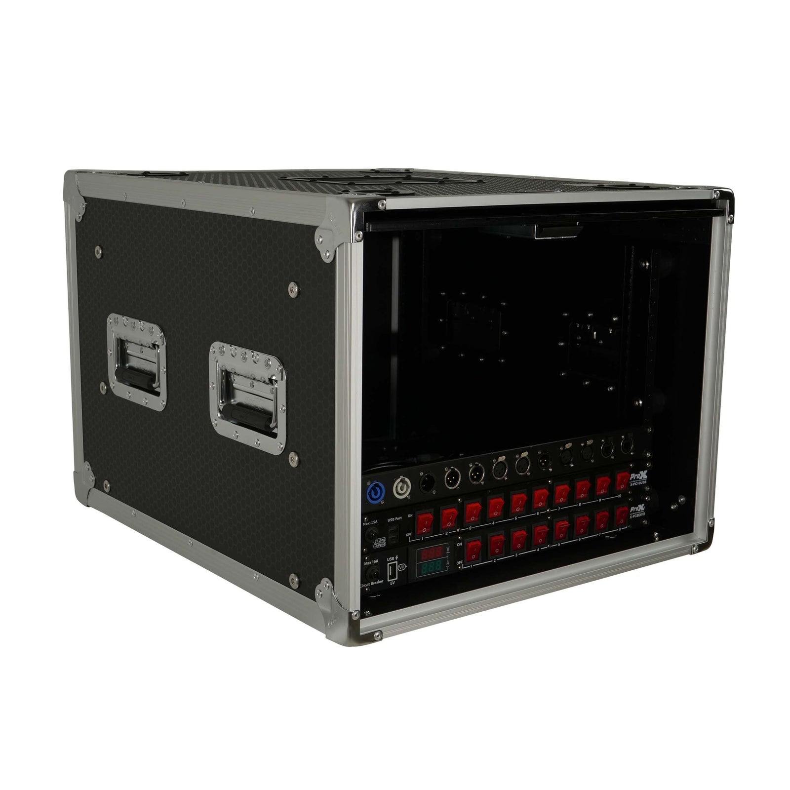ProX XS-SLAM8U20 Vertical Shock-mount 8U Rack Case with Sliding Slam Doors by ProX Cases