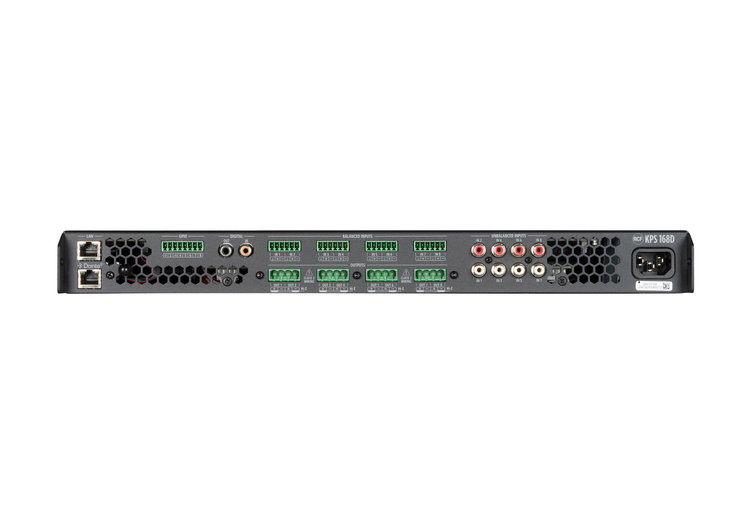 RCF KPS 168D Class D 8-Channel Amplifier with DSP and Dante - 2 x 800 W by RCF