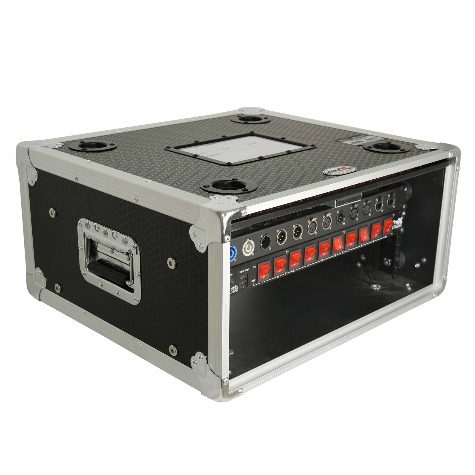 ProX XS-SLAM4U14 Vertical Shock-Mount 4U Rack Case with Sliding Slam Doors - 14-inch Depth by ProX Cases