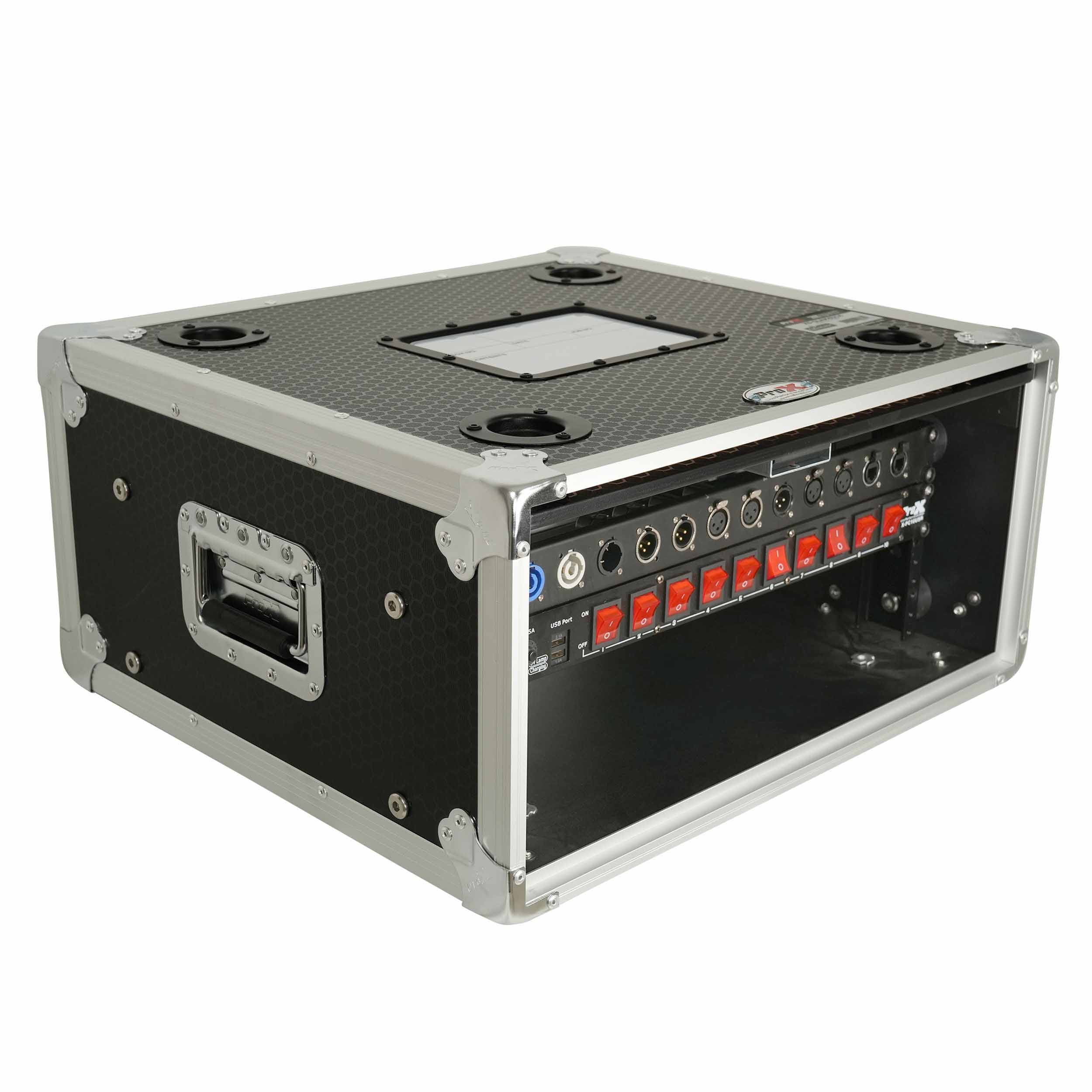 ProX XS-SLAM4U14 Vertical Shock-Mount 4U Rack Case with Sliding Slam Doors - 14-inch Depth by ProX Cases