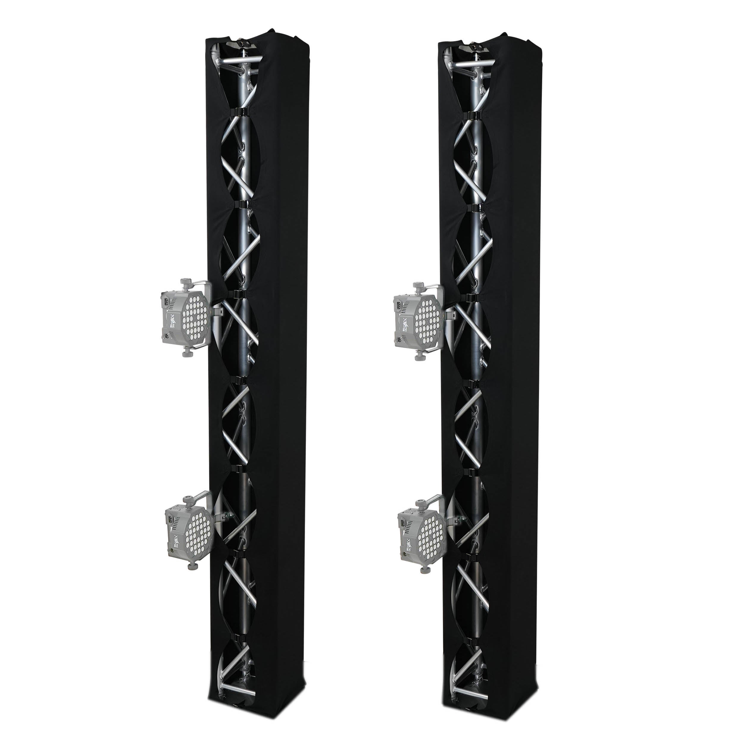 ProX XTC-SQ984TRIRAP BLKX2 Pair of 3-Sided Box Truss Black Scrim Cover Set with Carry Bag by ProX Live Performance Gear