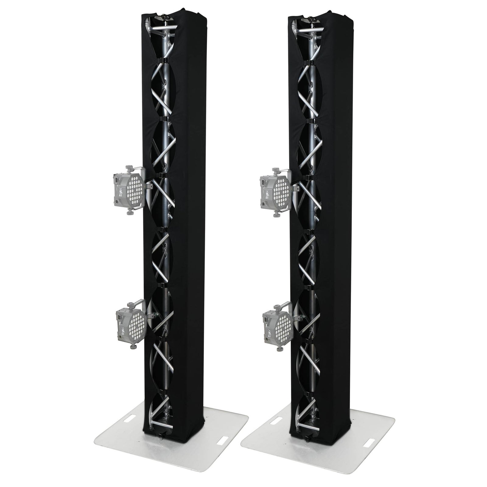 ProX XTC-SQ984TRIRAP BLKX2 Pair of 3-Sided Box Truss Black Scrim Cover Set with Carry Bag by ProX Live Performance Gear