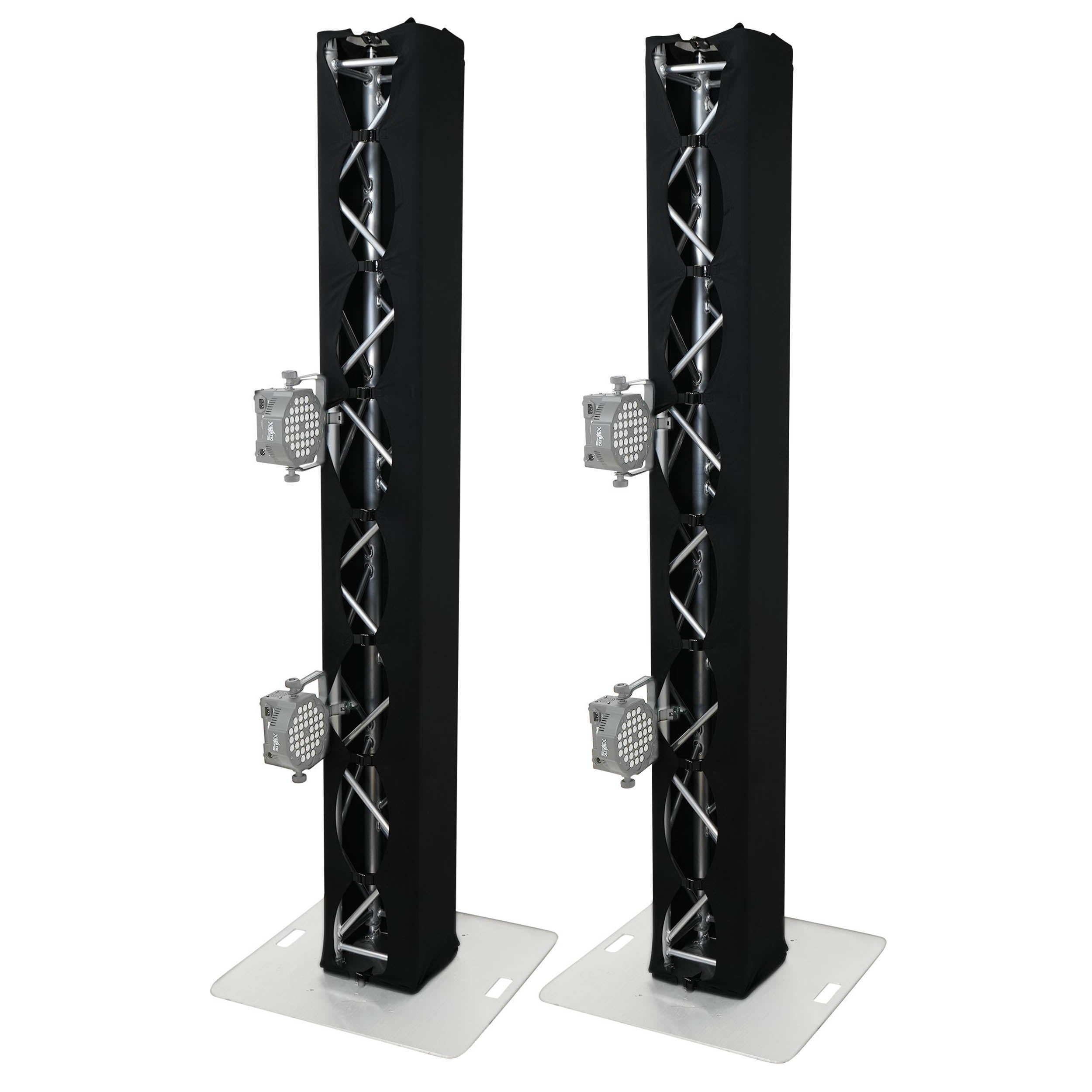 ProX XTC-SQ984TRIRAP BLKX2 Pair of 3-Sided Box Truss Black Scrim Cover Set with Carry Bag by ProX Live Performance Gear