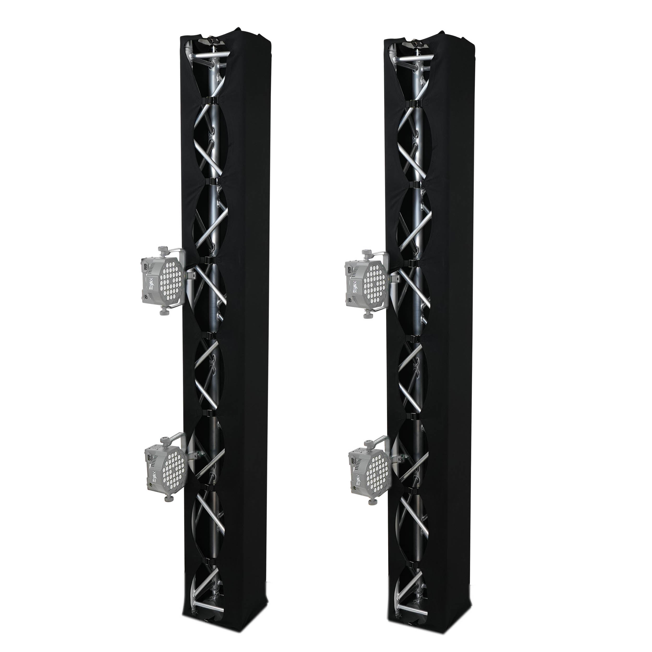ProX XTC-SQ820TRIRAP BLKX2 Pair of 8.20 ft Box Truss 3 Side Black Scrim Cover with Carry Bag by ProX Cases