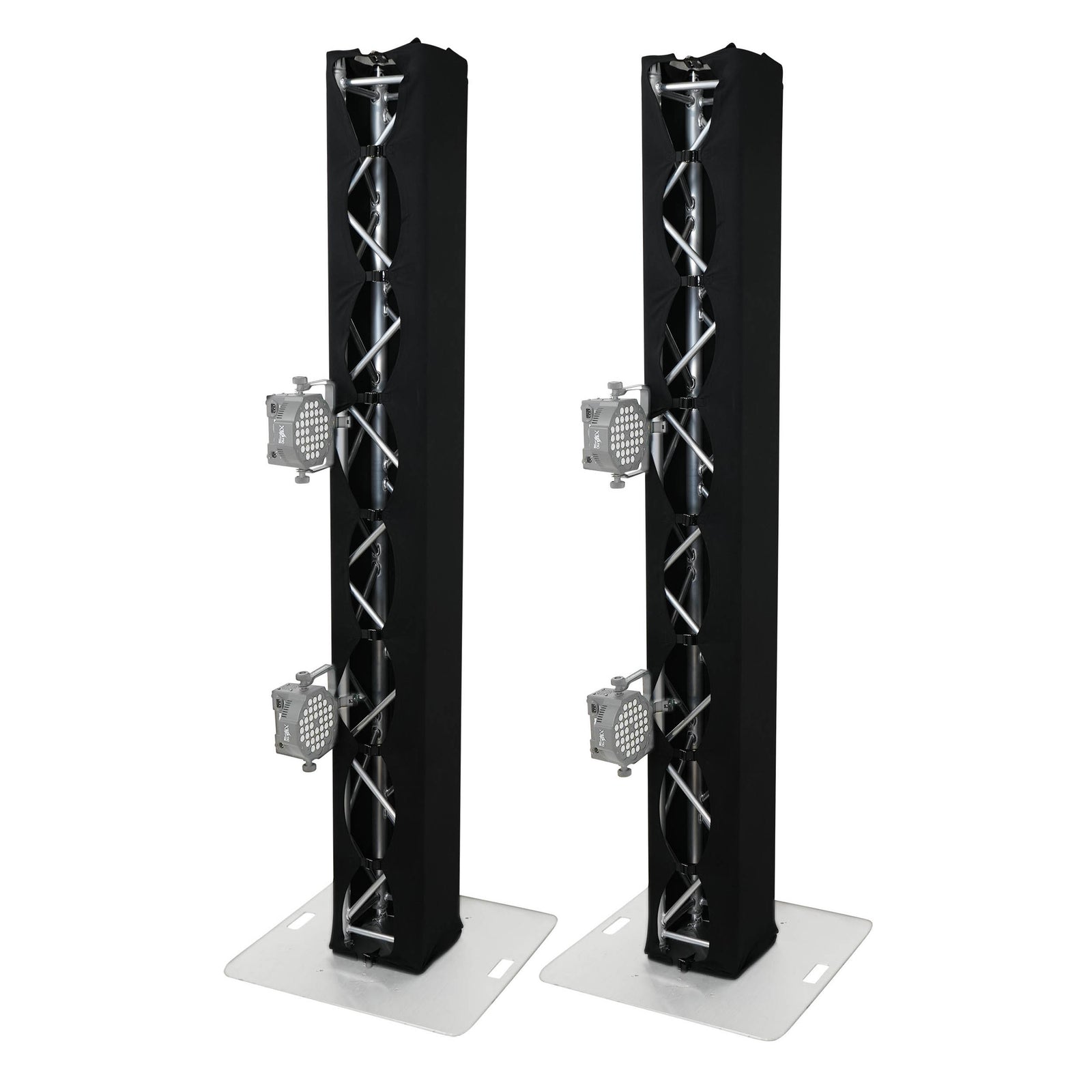 ProX XTC-SQ820TRIRAP BLKX2 Pair of 8.20 ft Box Truss 3 Side Black Scrim Cover with Carry Bag by ProX Cases
