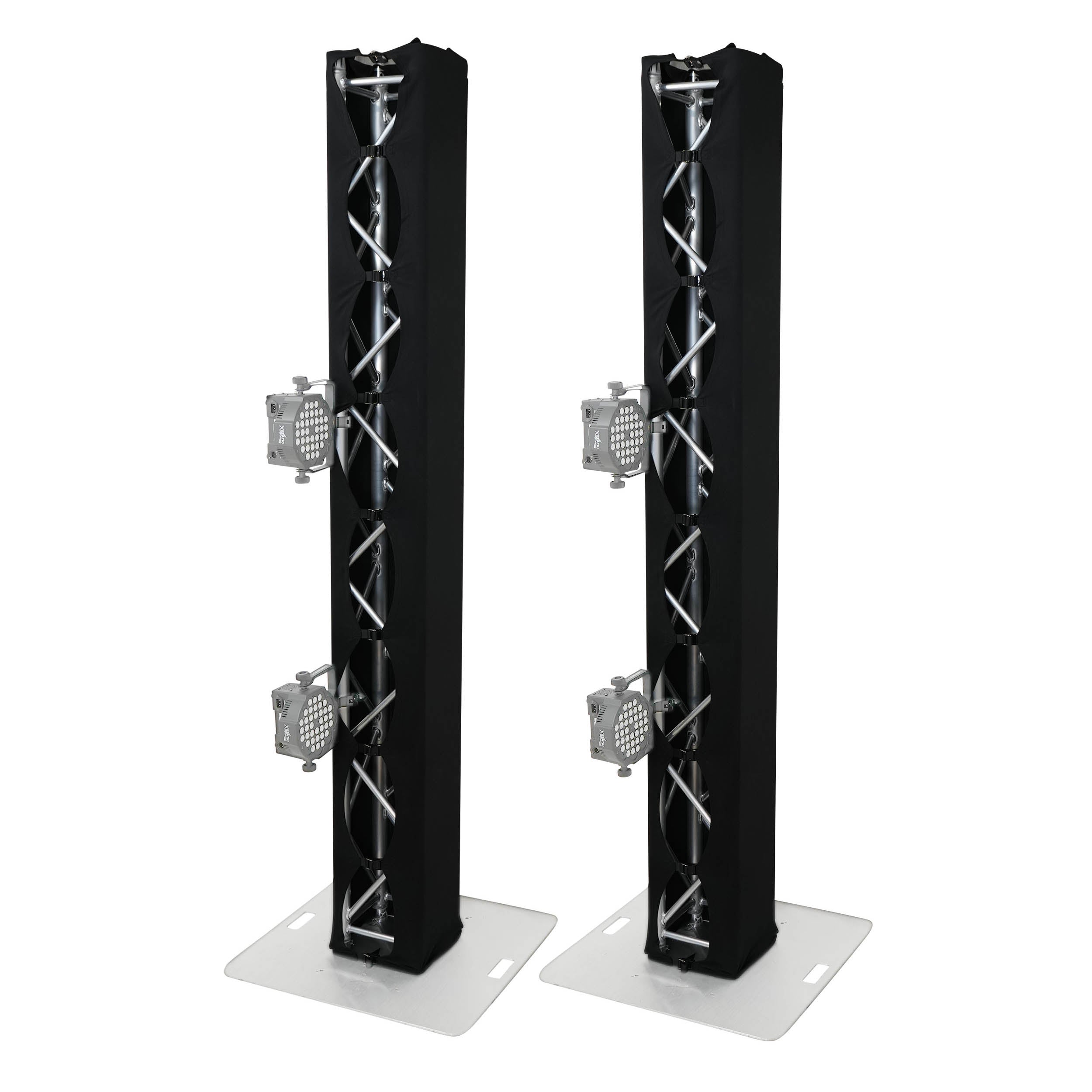 ProX XTC-SQ820TRIRAP BLKX2 Pair of 8.20 ft Box Truss 3 Side Black Scrim Cover with Carry Bag by ProX Cases