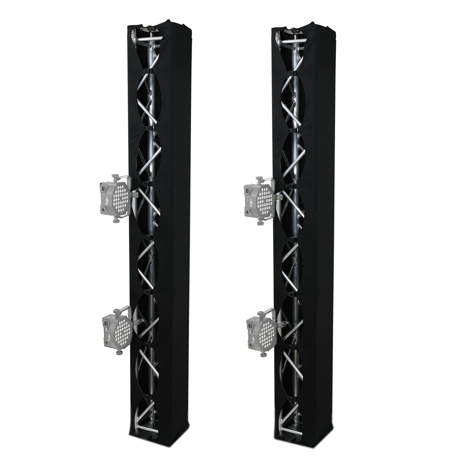 ProX XTC-SQ656TRIRAP BLKX2 Pair of 6.56 ft Box Truss 3 Side Black Scrim Cover with Carry Bag by ProX Cases