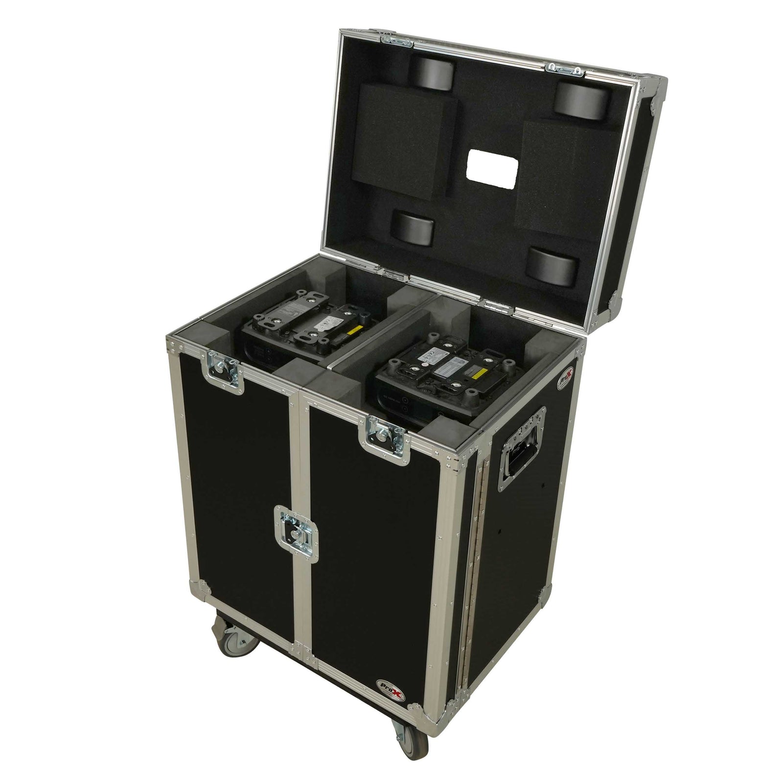 ProX XS-MH26WASHX2W Moving Head Lighting Road Case for 2x Wash Moving Heads with 3 Doors by ProX Cases