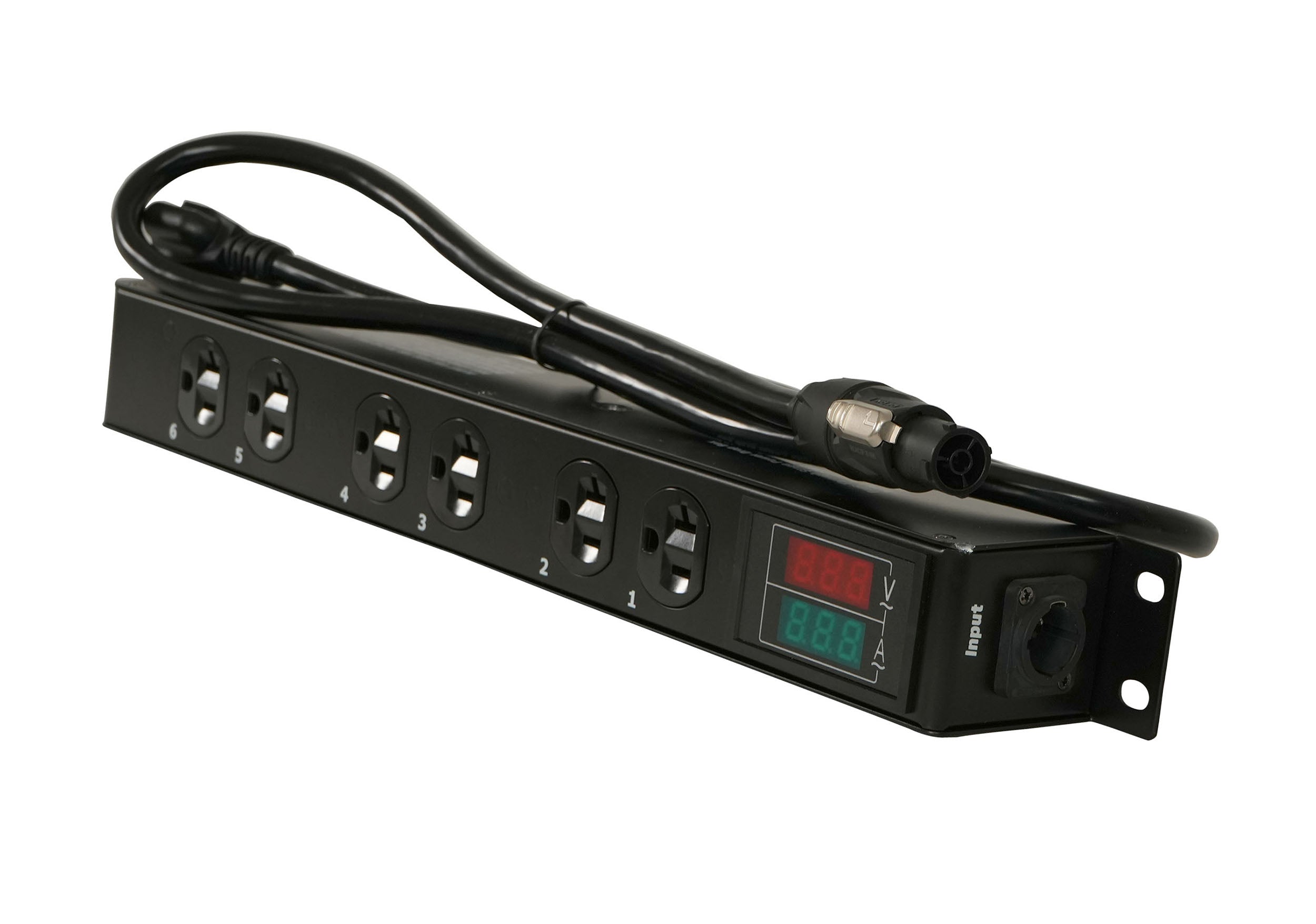 ProX X-PWEDLEDX6TARA 6-Outlet Edison NEMA 5-20R Power Distribution Box with True1 IN/OUT, LED Voltage by ProX Live Performance Gear