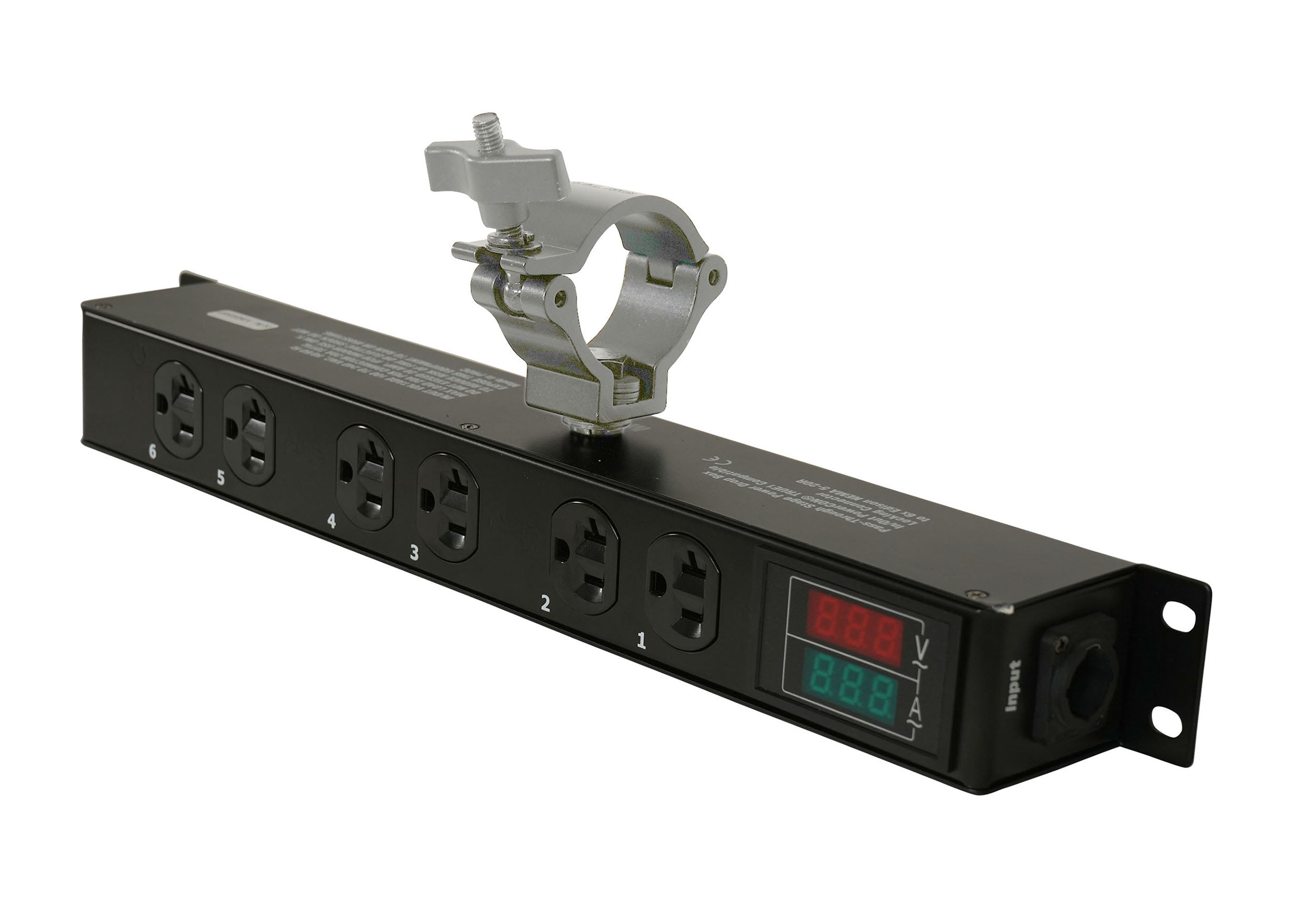 ProX X-PWEDLEDX6TARA 6-Outlet Edison NEMA 5-20R Power Distribution Box with True1 IN/OUT, LED Voltage by ProX Live Performance Gear