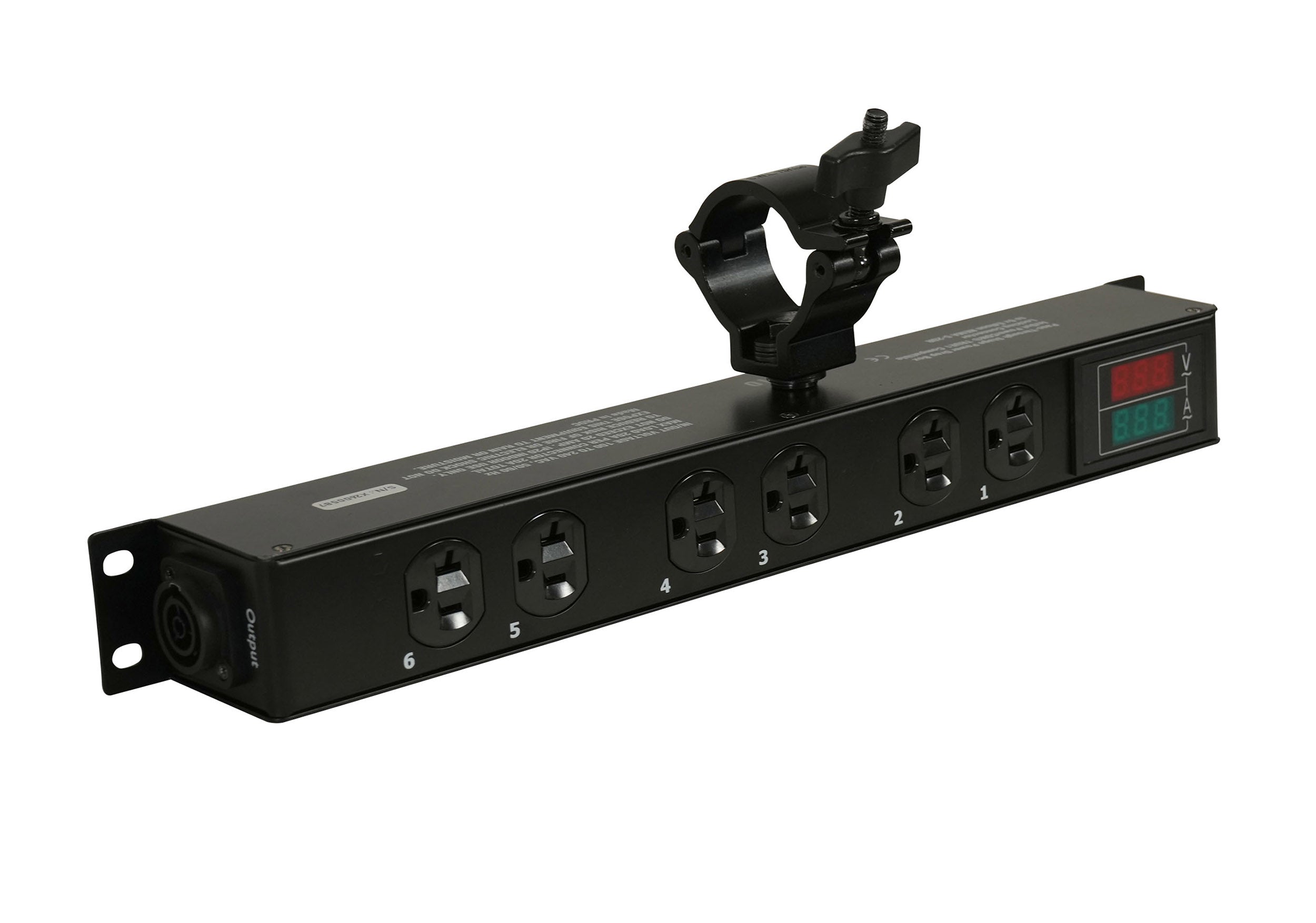 ProX X-PWEDLEDX6TARA 6-Outlet Edison NEMA 5-20R Power Distribution Box with True1 IN/OUT, LED Voltage by ProX Live Performance Gear