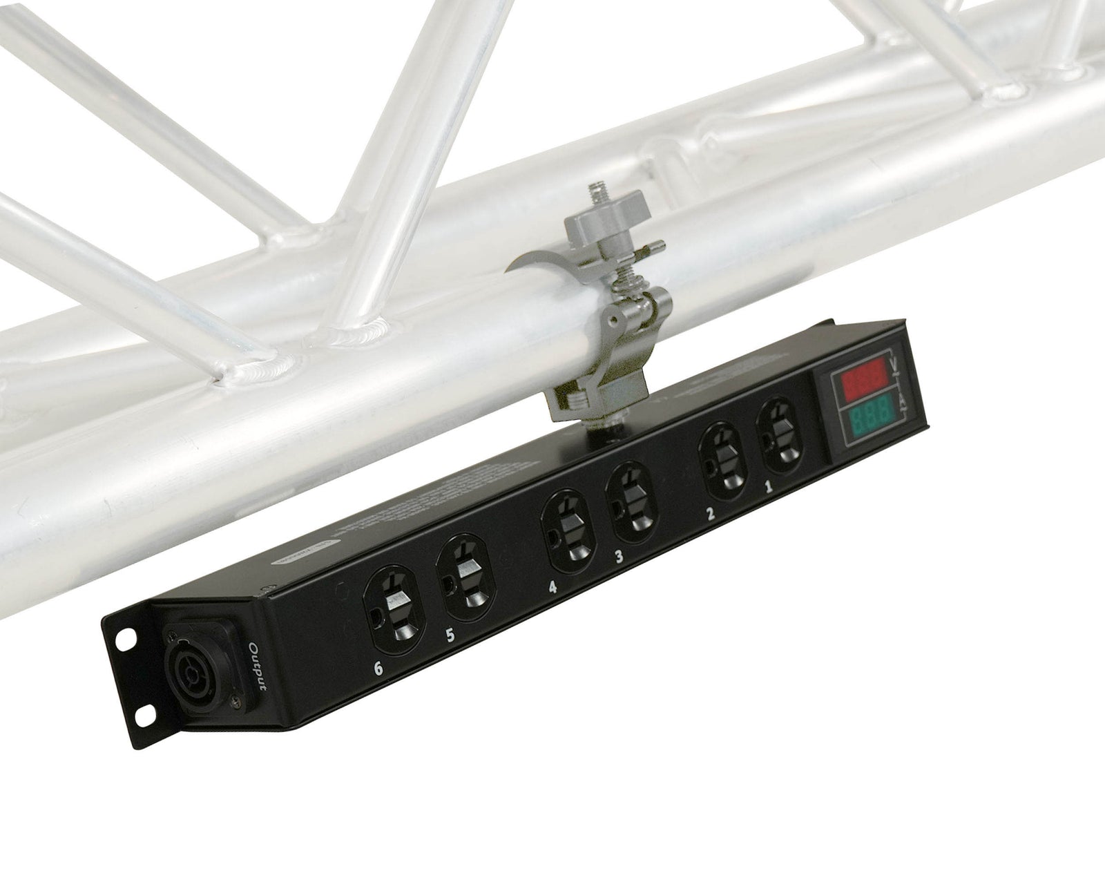 ProX X-PWEDLEDX6TARA 6-Outlet Edison NEMA 5-20R Power Distribution Box with True1 IN/OUT, LED Voltage by ProX Live Performance Gear