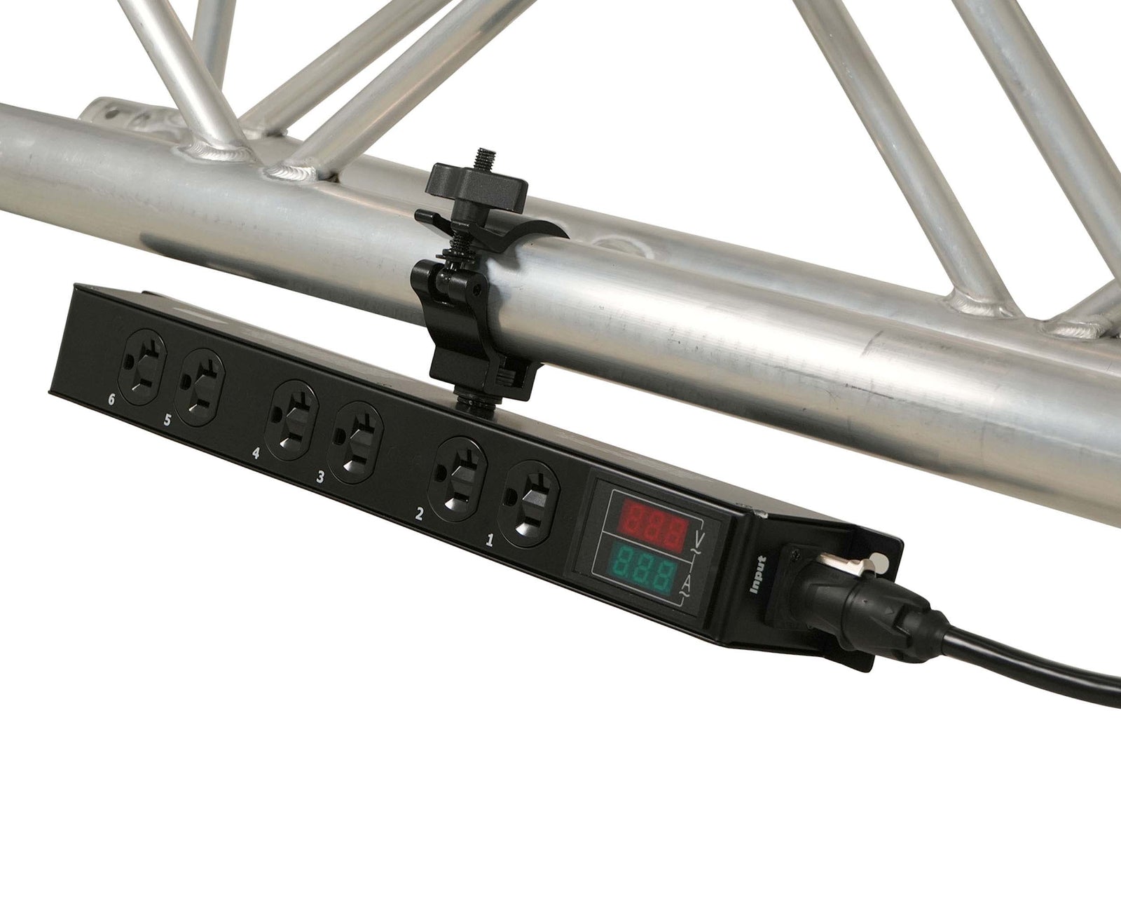 ProX X-PWEDLEDX6TARA 6-Outlet Edison NEMA 5-20R Power Distribution Box with True1 IN/OUT, LED Voltage by ProX Live Performance Gear