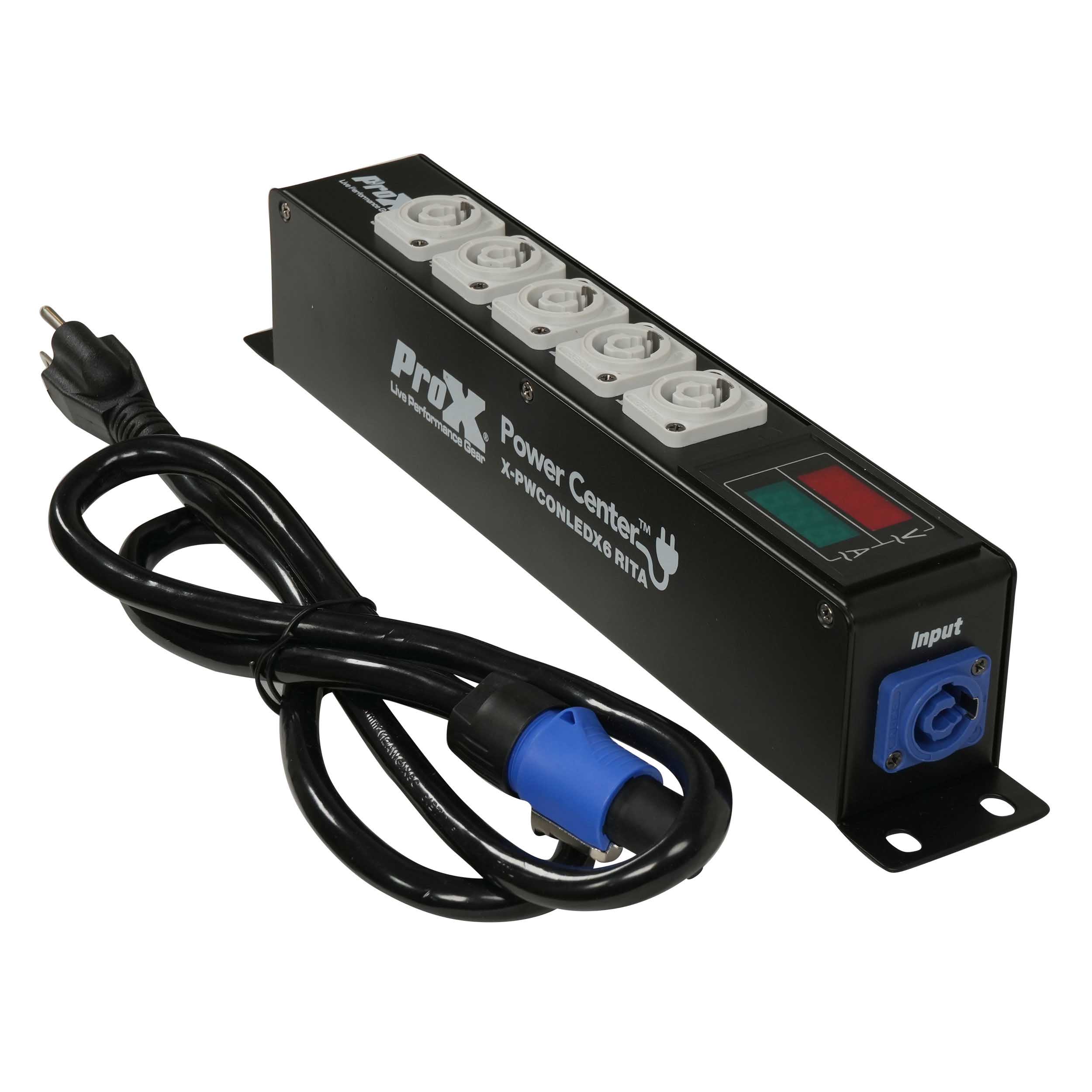 ProX X-PW CONLEDX6 RITA PowerCenter 6X Outlet Box PowerCON Compatible Splitter 20A by ProX Cables