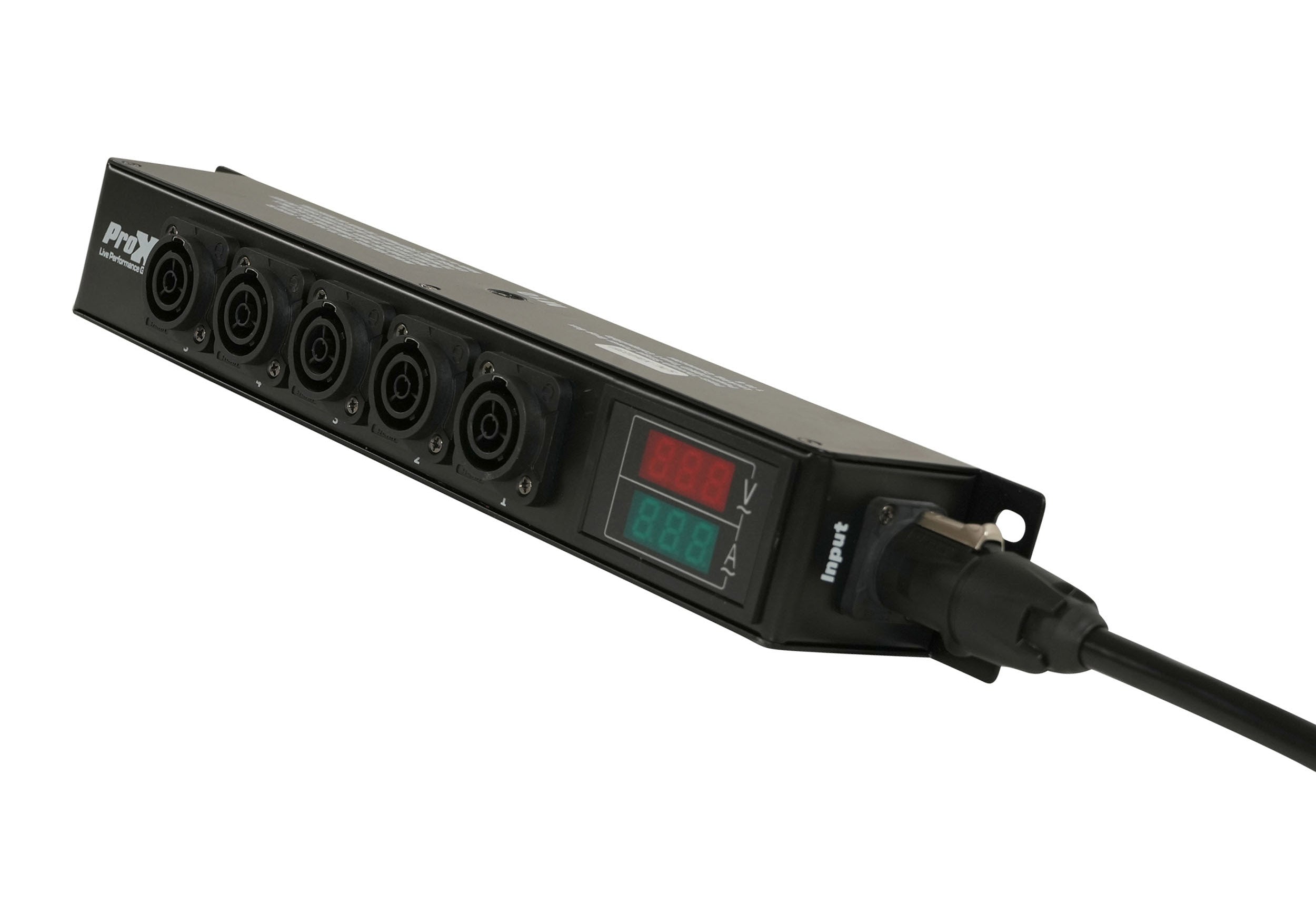 ProX X-PWTR1LEDX6DANA PowerCenter AC to 6X True1 Splitter Outputs with V and A Meter by ProX Live Performance Gear