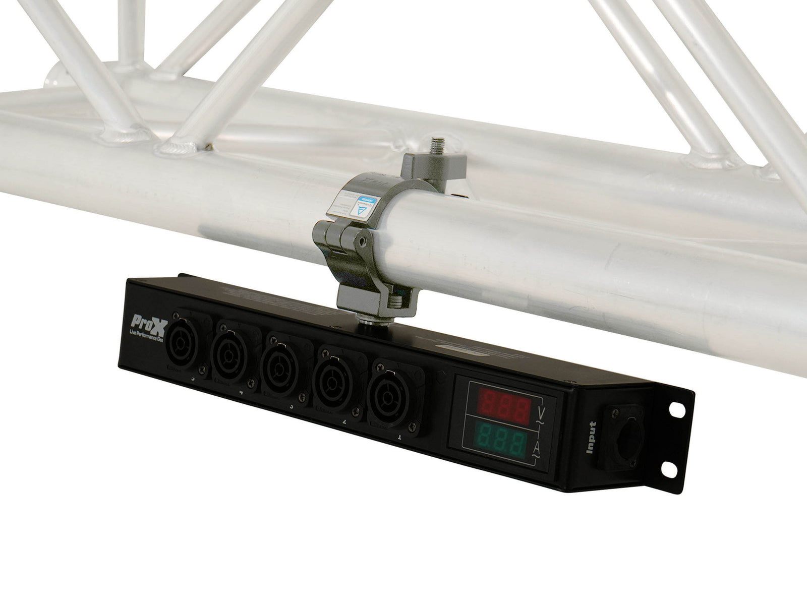 ProX X-PWTR1LEDX6DANA PowerCenter AC to 6X True1 Splitter Outputs with V and A Meter by ProX Live Performance Gear