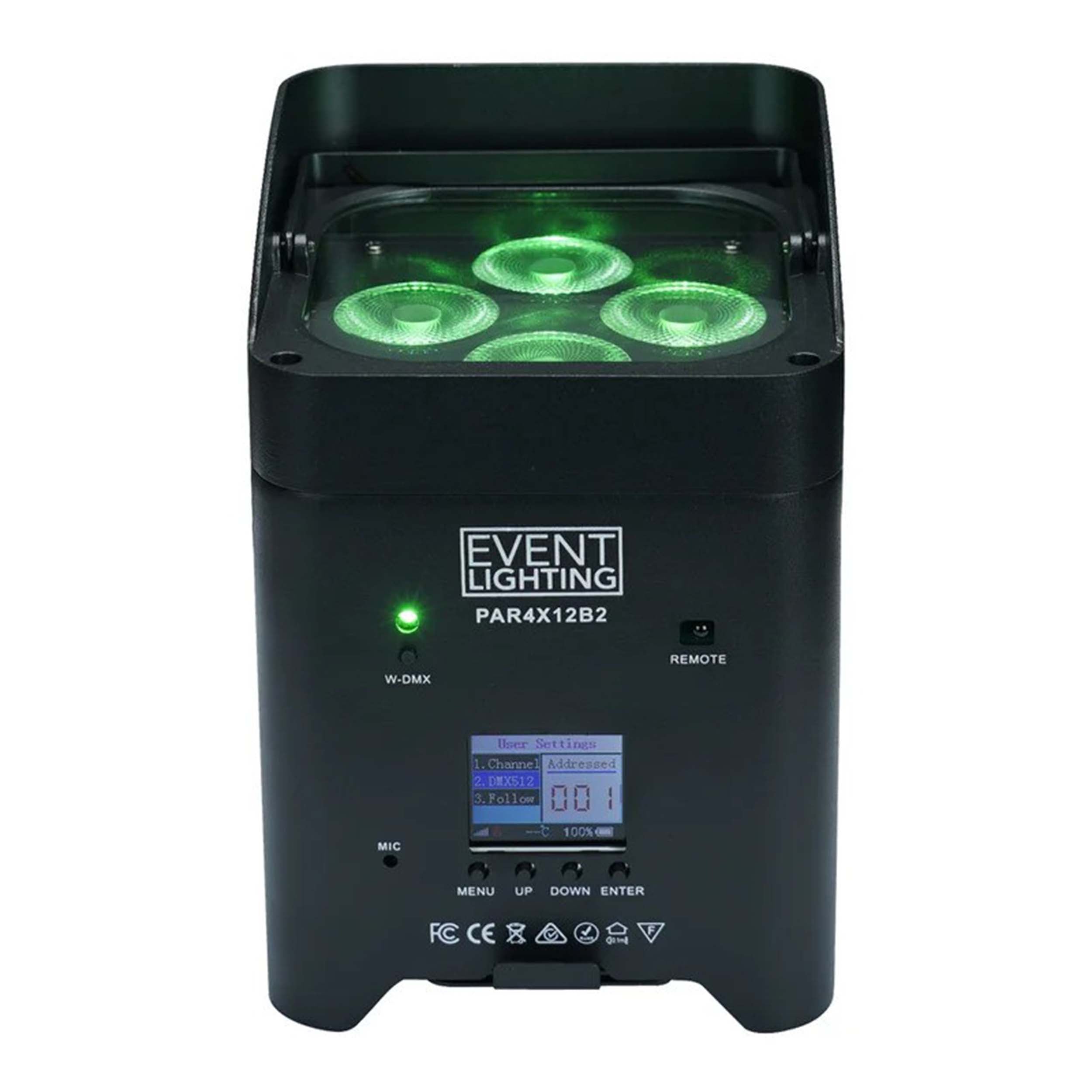 Antari PAR4X12B2 Battery Up light Par with Wireless DMX and IR Remote  - 4x12W