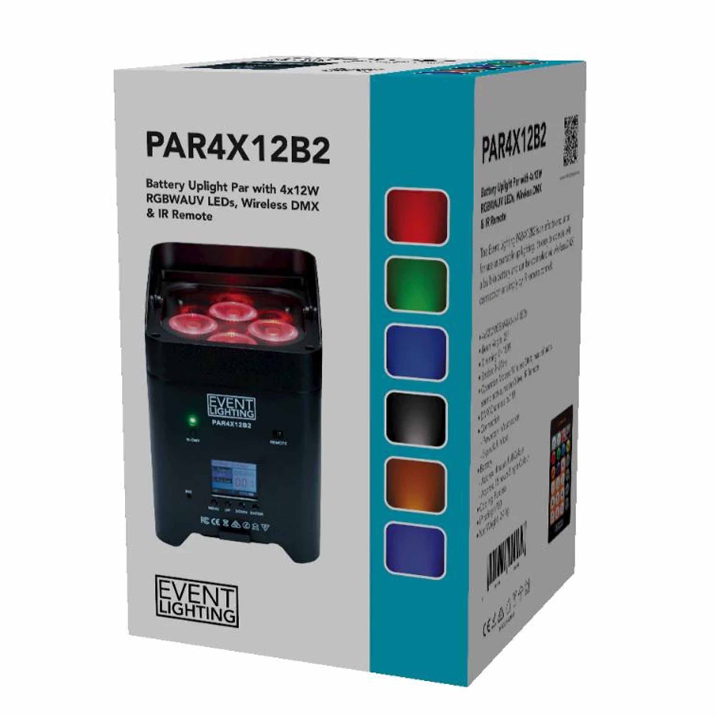 Antari PAR4X12B2 Battery Up light Par with Wireless DMX and IR Remote  - 4x12W