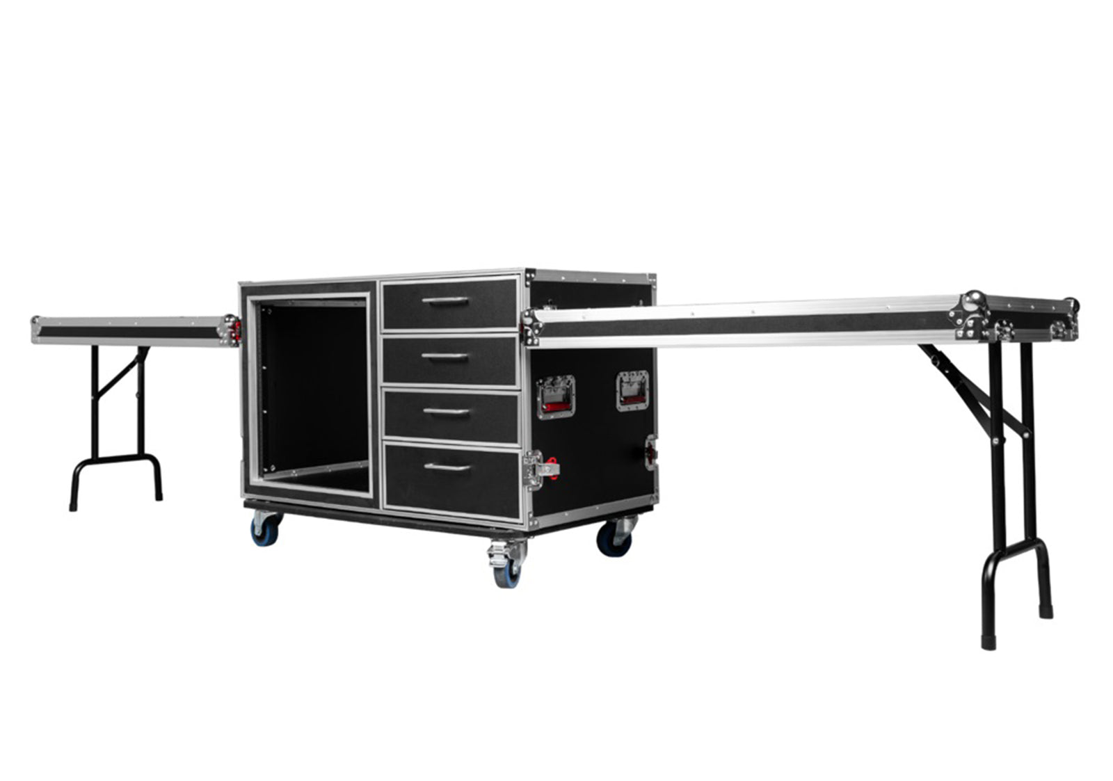Gator GTOUR-WORKST4-12U-2T Professional Audio Workstation Case with Rack and Storage Drawers - 12U