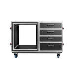 Gator GTOUR-WORKST4-12U-2T Professional Audio Workstation Case with Rack and Storage Drawers - 12U
