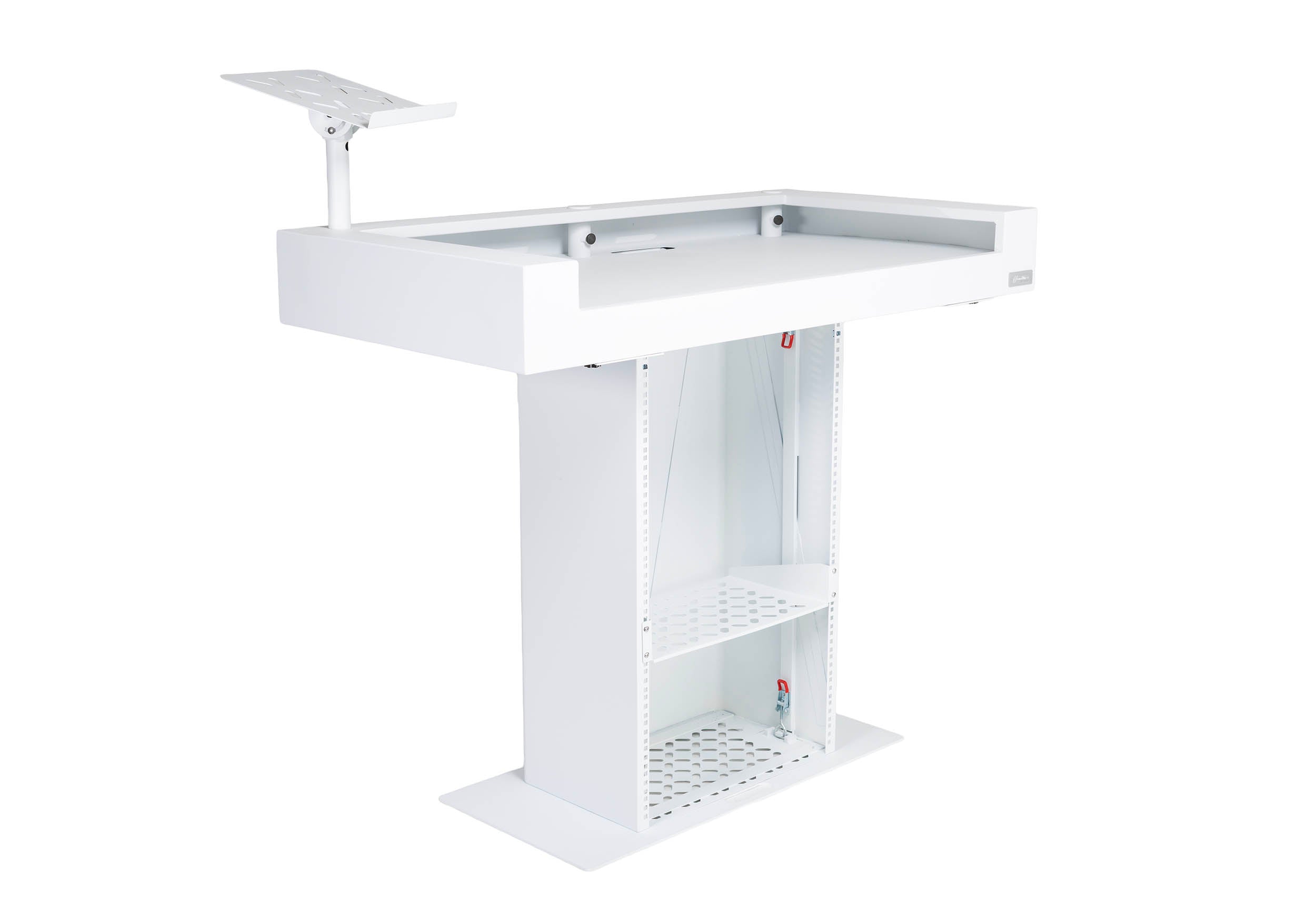 Headliner HL30001 Malibu Portable DJ Podium with Countertop and Base Column - White