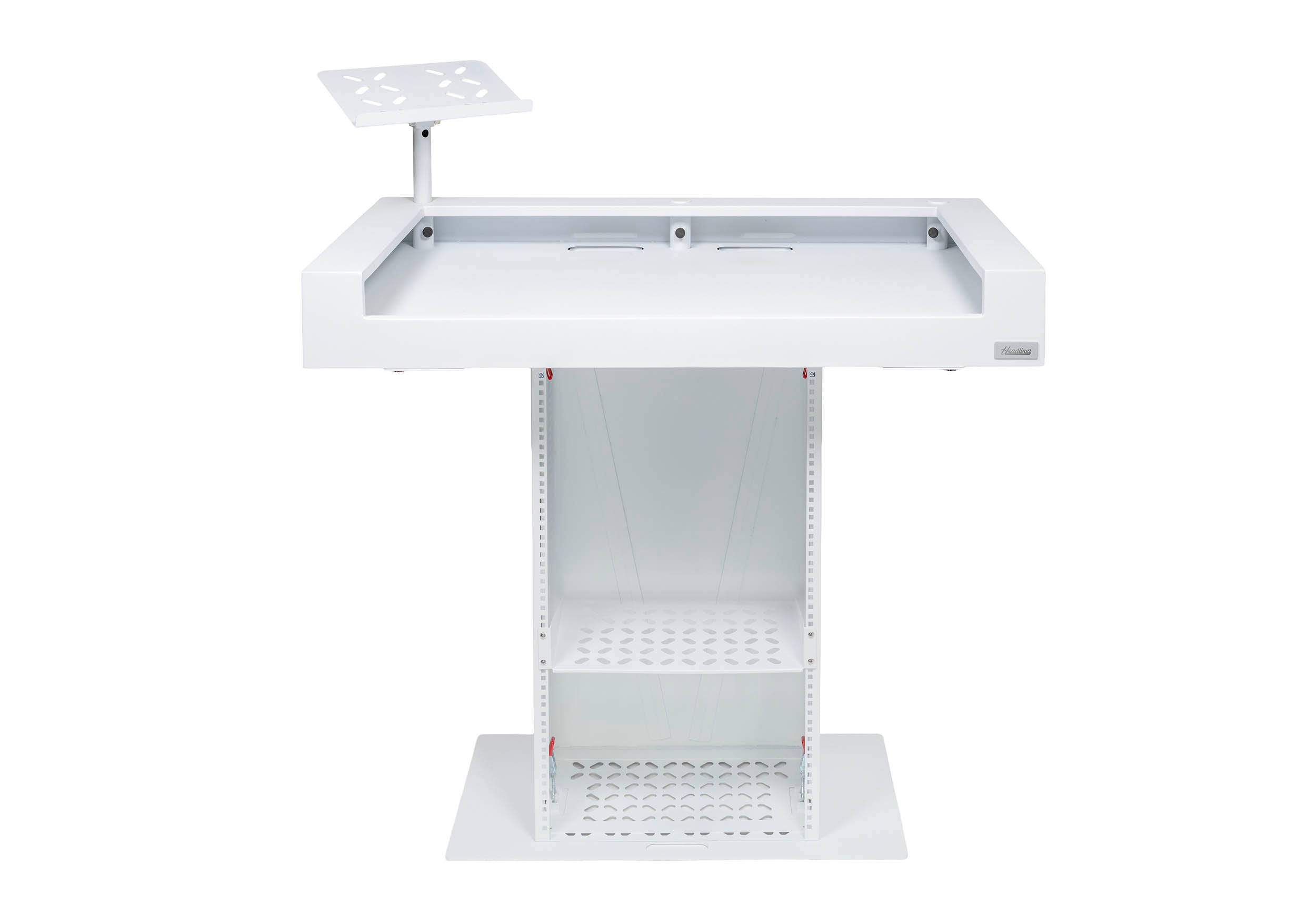 Headliner HL30001 Malibu Portable DJ Podium with Countertop and Base Column - White
