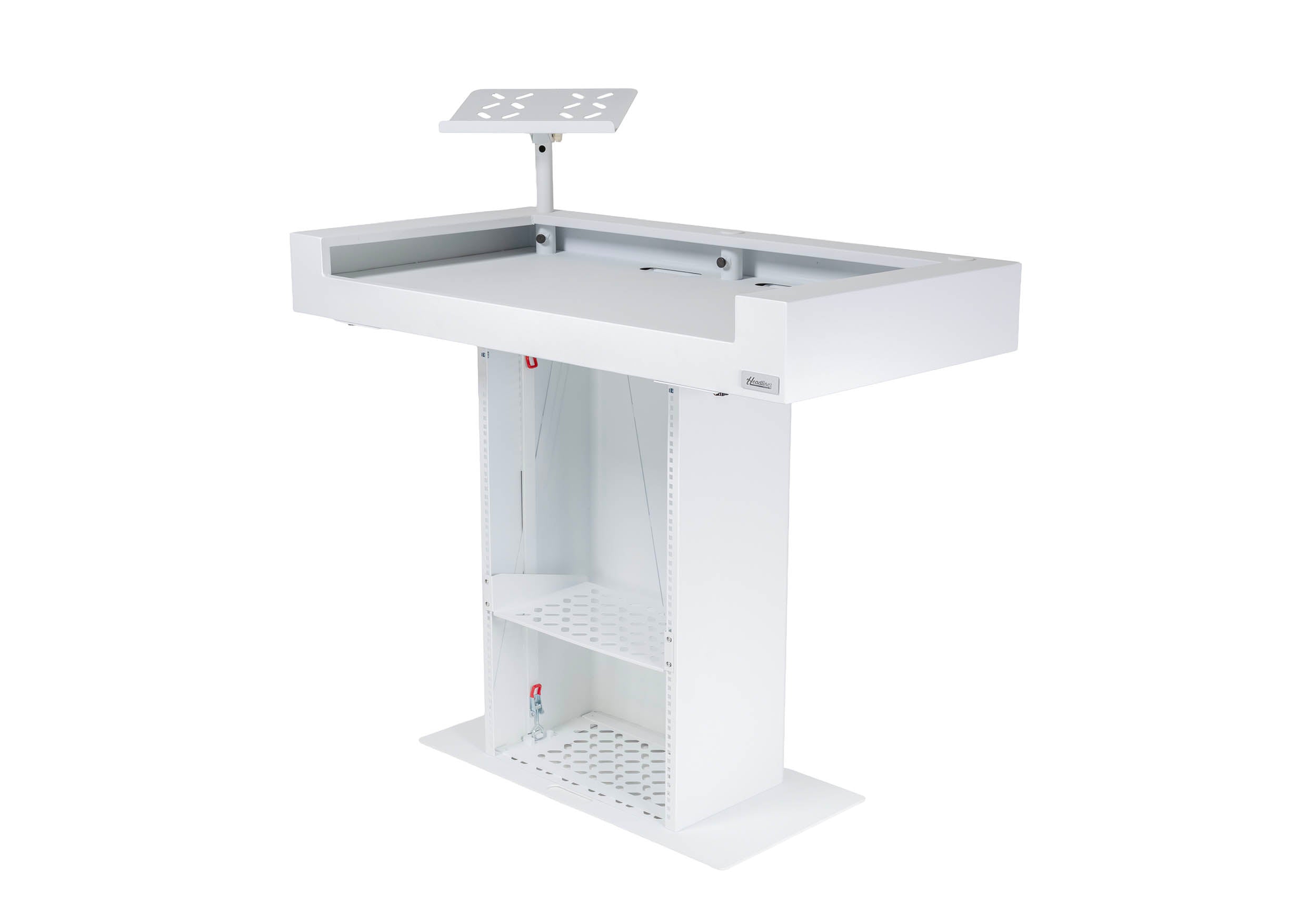 Headliner HL30001 Malibu Portable DJ Podium with Countertop and Base Column - White