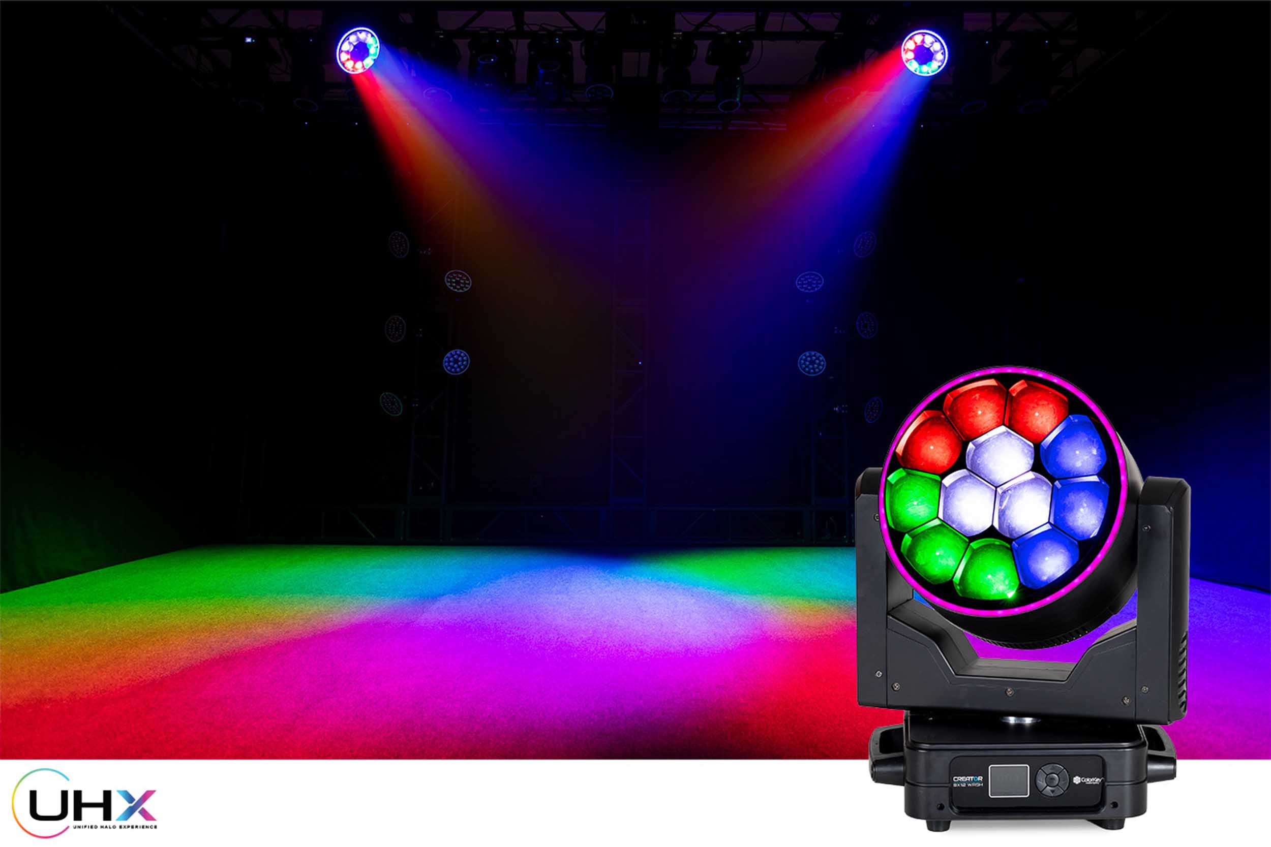 Colorkey CKU-5170 Creator BX12 Wash - 480W RGBW Bee-Eye Moving Head with Pixel Control