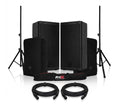 RCF ART-910A-AX Par de Altavoces Autoamplificados de Dos Vías de 10" y 2100W con Fundas y Soportes ProX, Cables