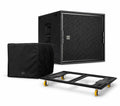 RCF SUB 9016-AS 16-Inch-High Power Active Black Subwoofer with Cover and Dolly