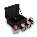 Chauvet DJ Freedom Par Q12 X4 - Kit de luces LED ascendentes RGBA inalámbricas con 4 equipos, control remoto RFC y cargador múltiple