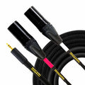 Mogami GOLD 3.5 2 XLRM 03, cable de audio chapado en oro de 3 pies con TRS de 3,5 mm a XLR macho doble