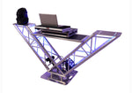 ProX XT-VERRAZANO24 V-Shape Aluminum Truss DJ Table with Elevated Monitor Shelves and 24" Base Plate