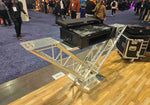 ProX XT-VERRAZANO24 V-Shape Aluminum Truss DJ Table with Elevated Monitor Shelves and 24" Base Plate